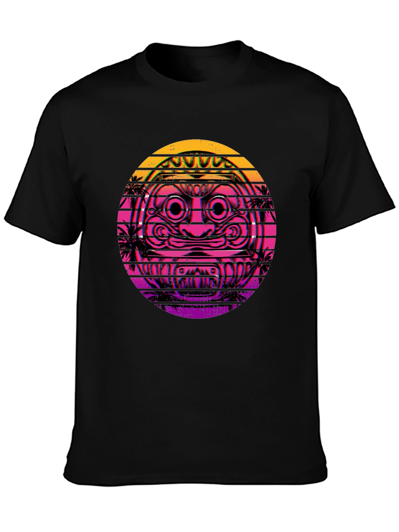 Retro Vaporwave Daruma Doll Graphic Tee