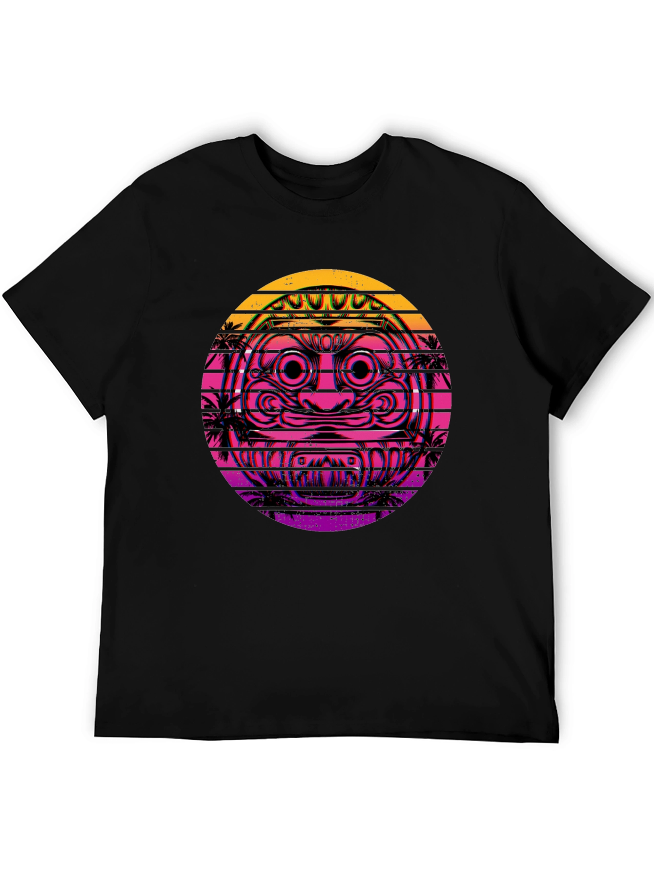 Retro Vaporwave Daruma Doll Graphic Tee
