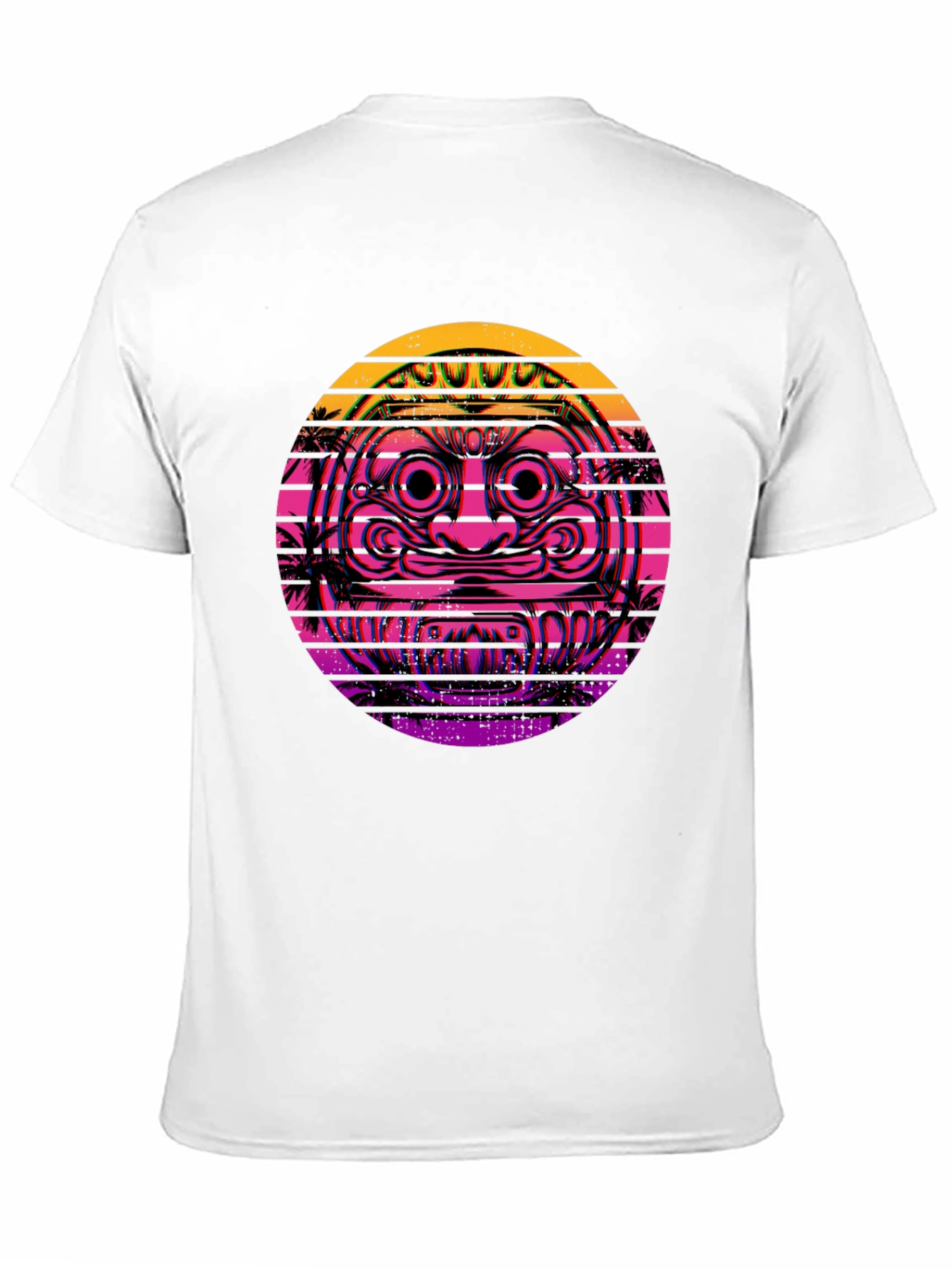 Retro Vaporwave Daruma Doll Graphic Tee