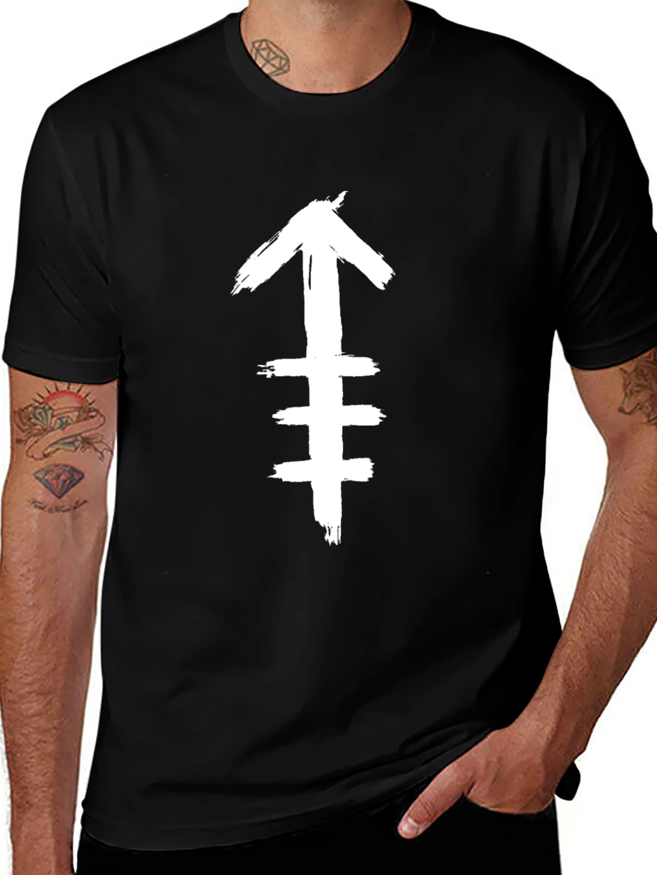 Symbol Graphic Tee - Black Cotton Blend