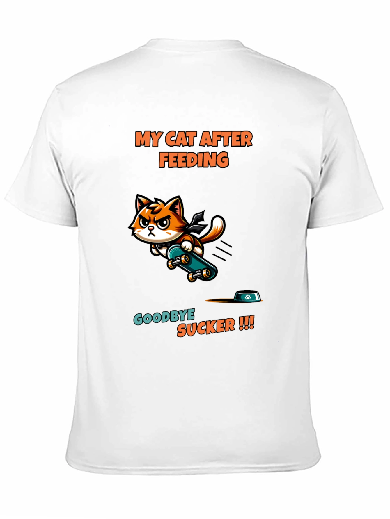 My Cat After Feeding Black T-Shirt