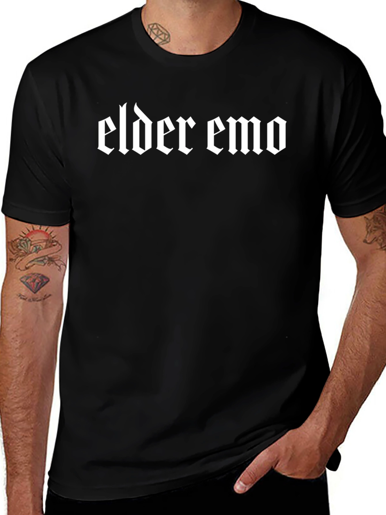 Elder Emo T-Shirt - Black Graphic Tee
