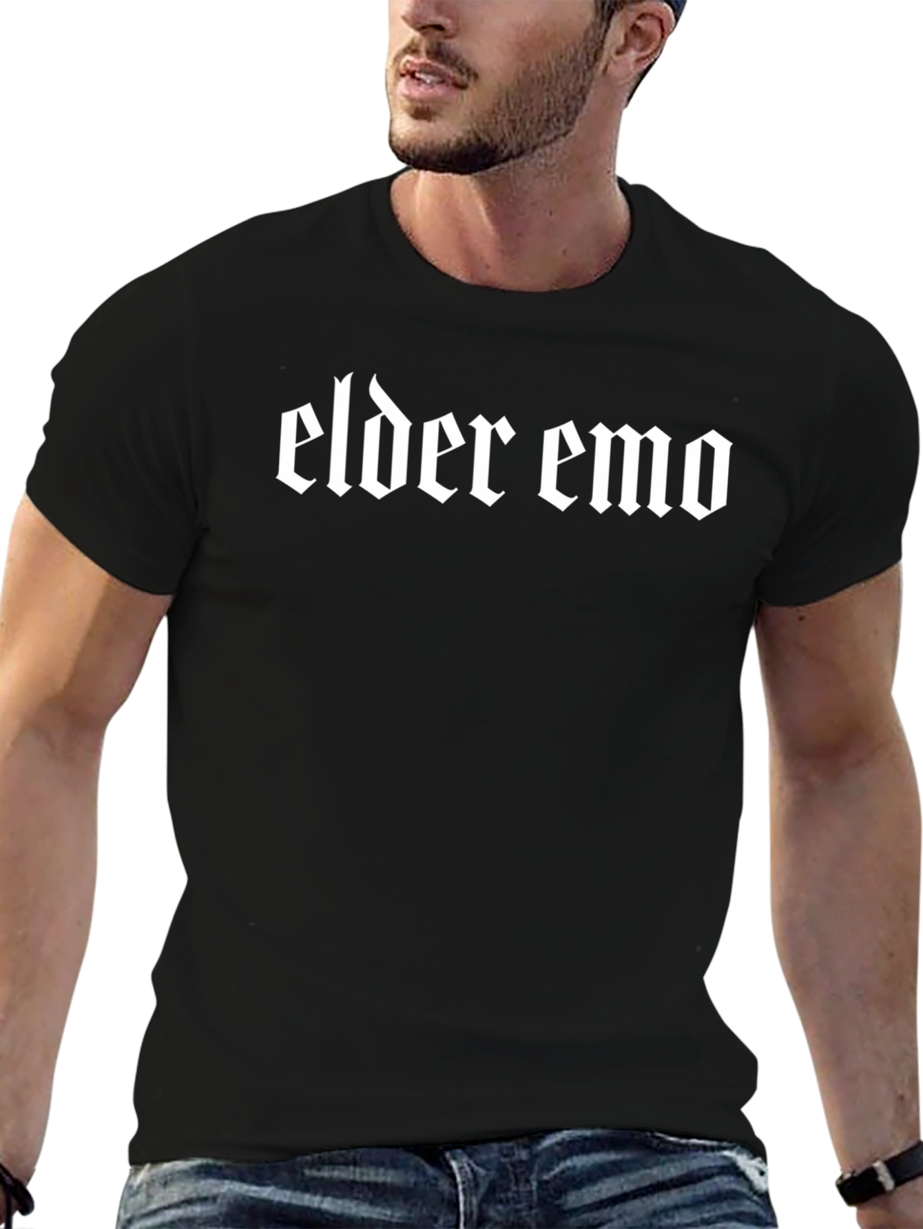 Elder Emo T-Shirt - Black Graphic Tee