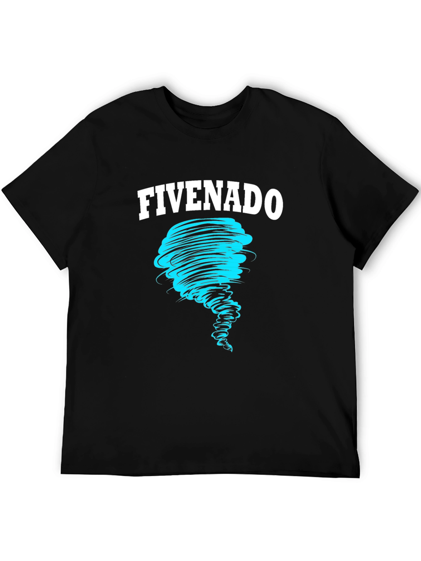 FIVENADO Tornado Graphic Print Black T-Shirt