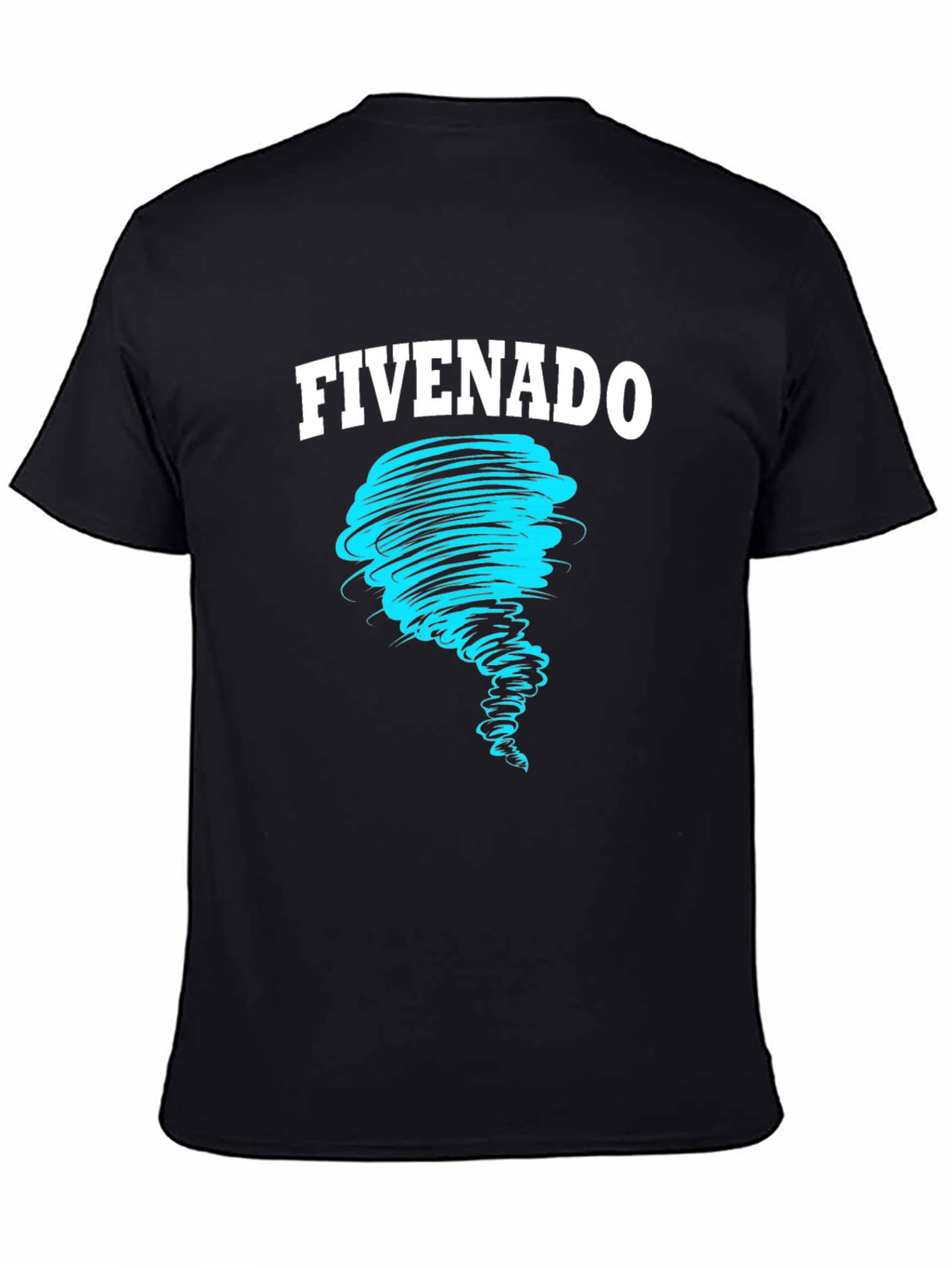 FIVENADO Tornado Graphic Print Black T-Shirt