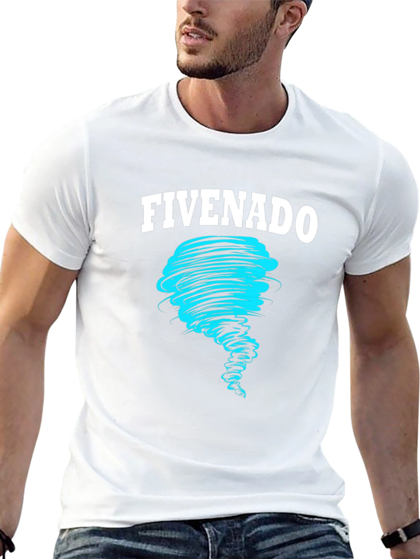 FIVENADO Tornado Graphic Print Black T-Shirt