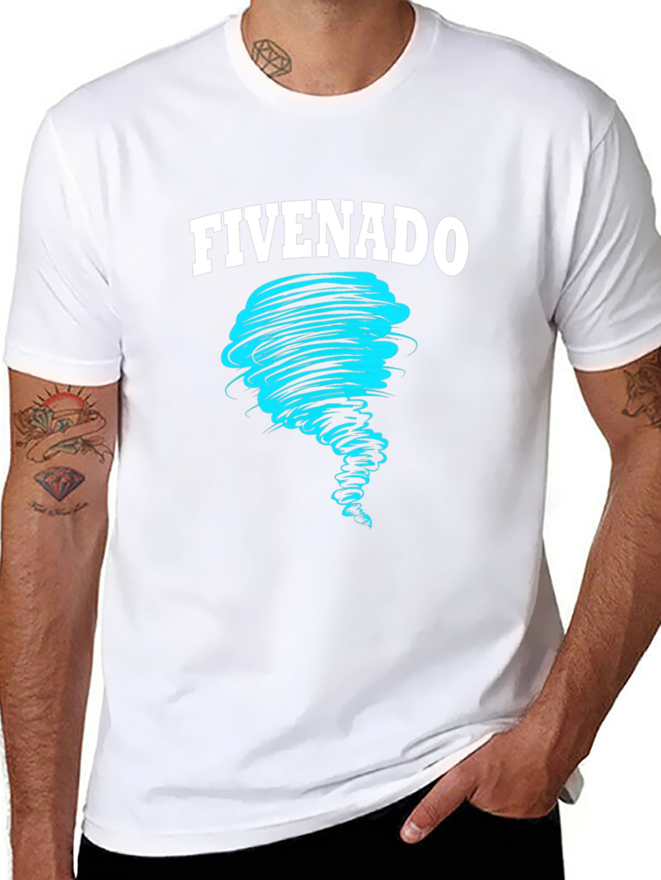 FIVENADO Tornado Graphic Print Black T-Shirt