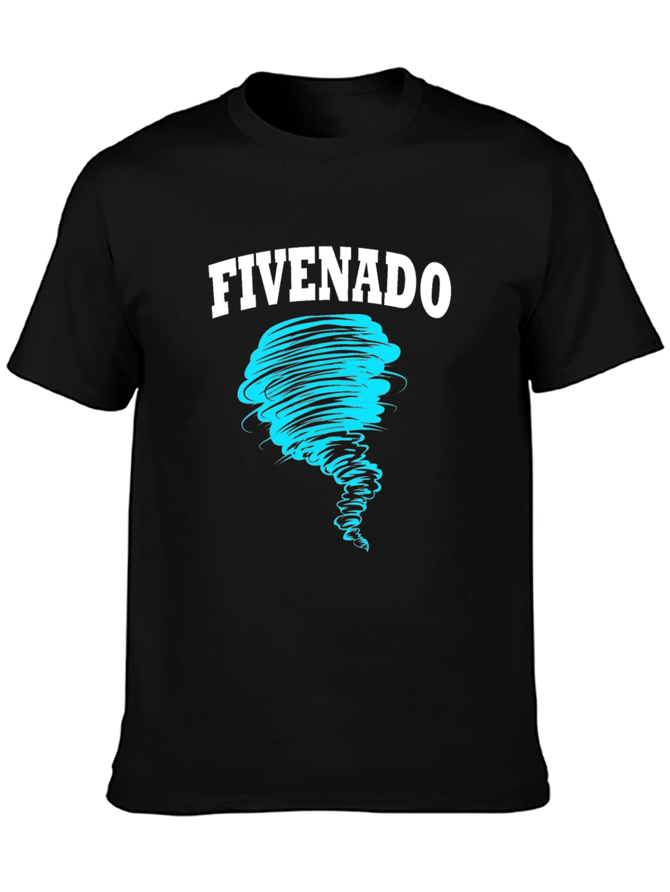 FIVENADO Tornado Graphic Print Black T-Shirt