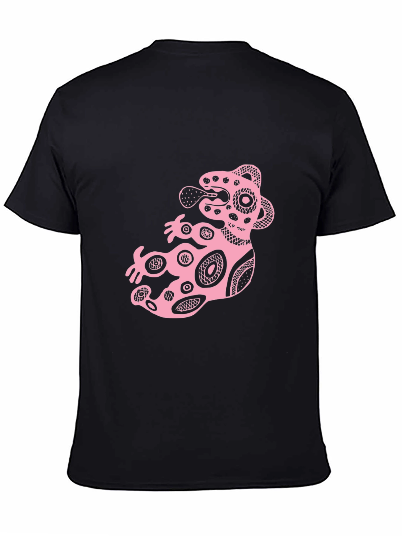 Black Graphic Tee - Pink Tribal Creature