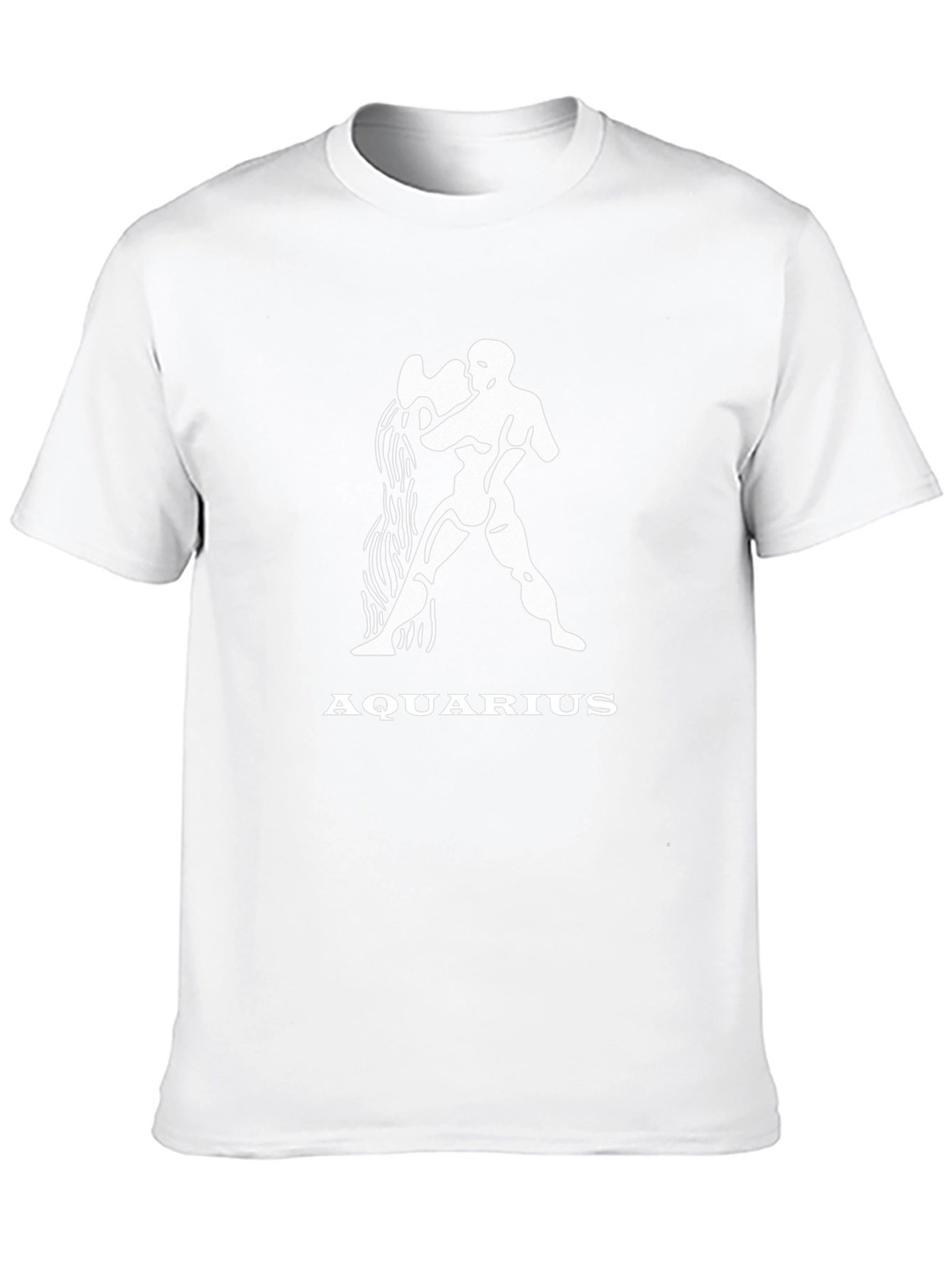 Aquarius Zodiac Graphic Tee - Black Cotton Blend