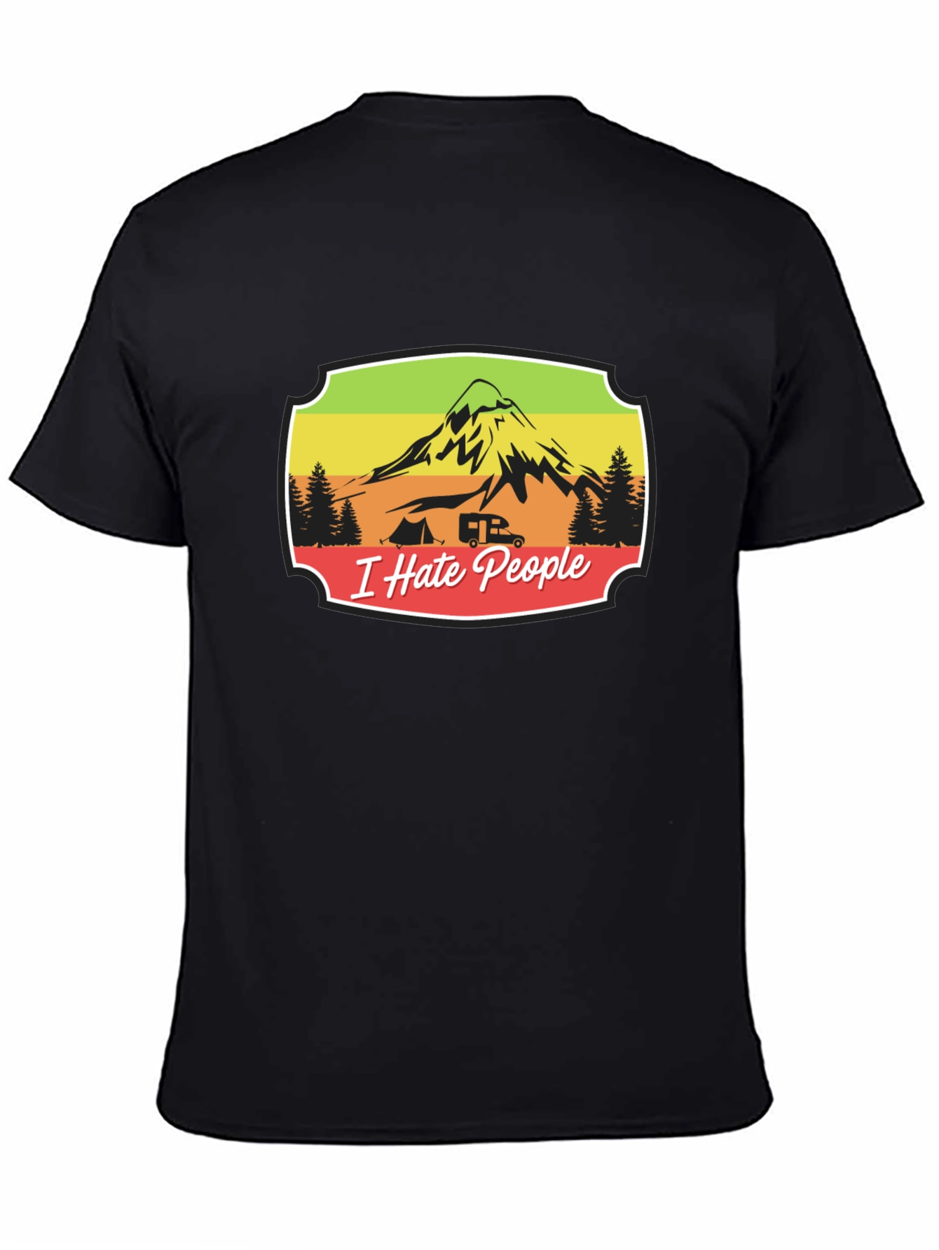 I Hate People T-Shirt Camping Mountain Design