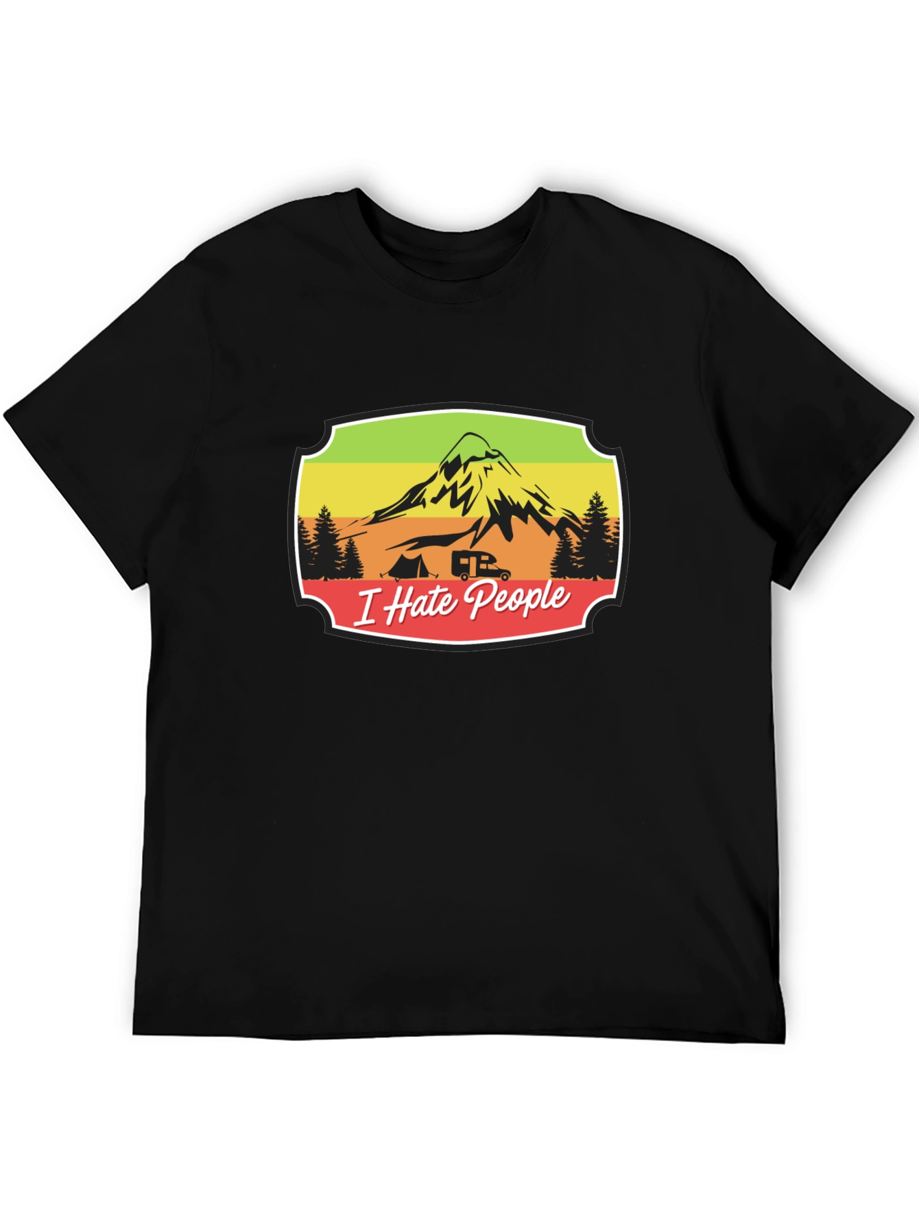 I Hate People T-Shirt Camping Mountain Design