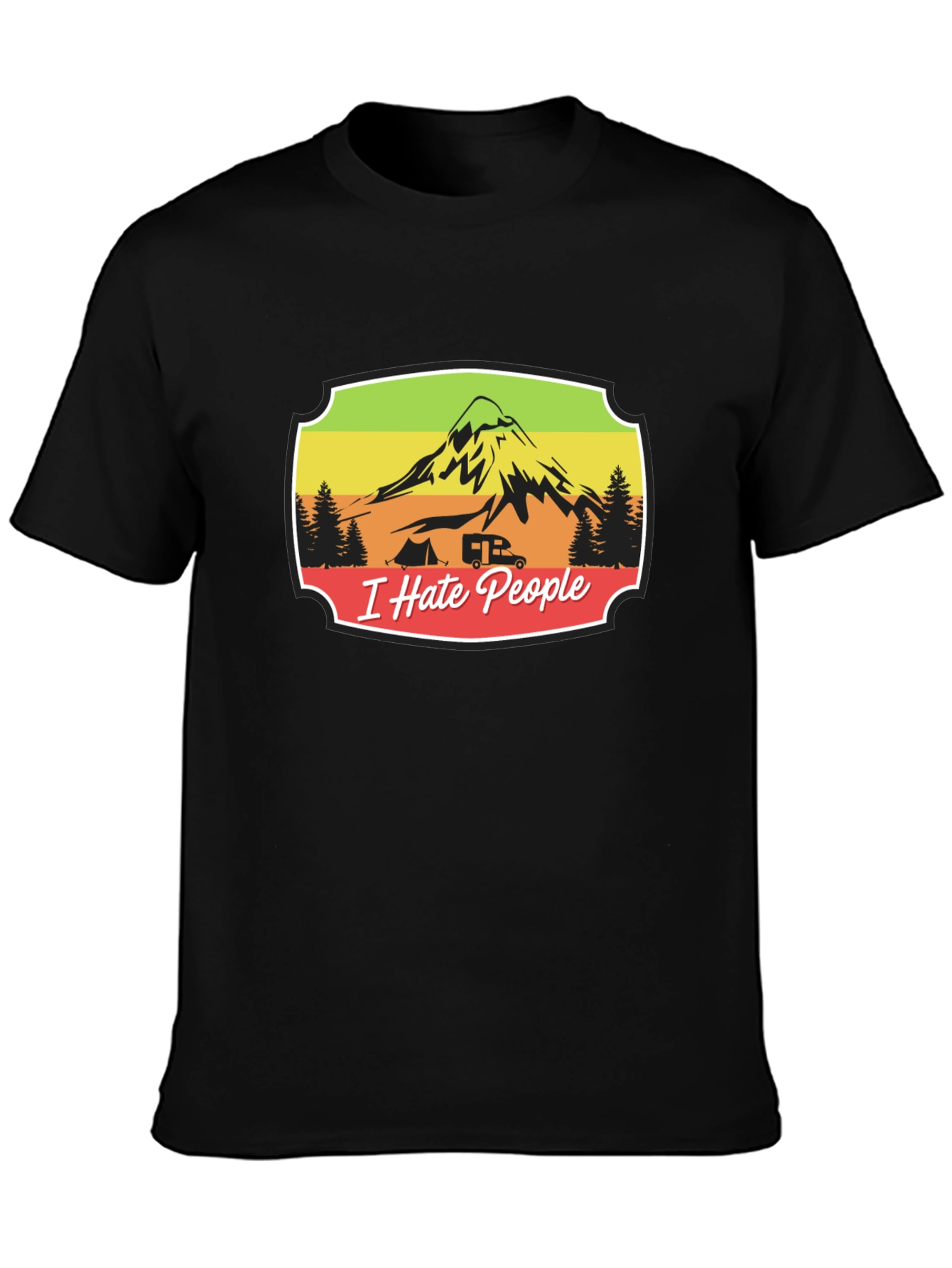 I Hate People T-Shirt Camping Mountain Design