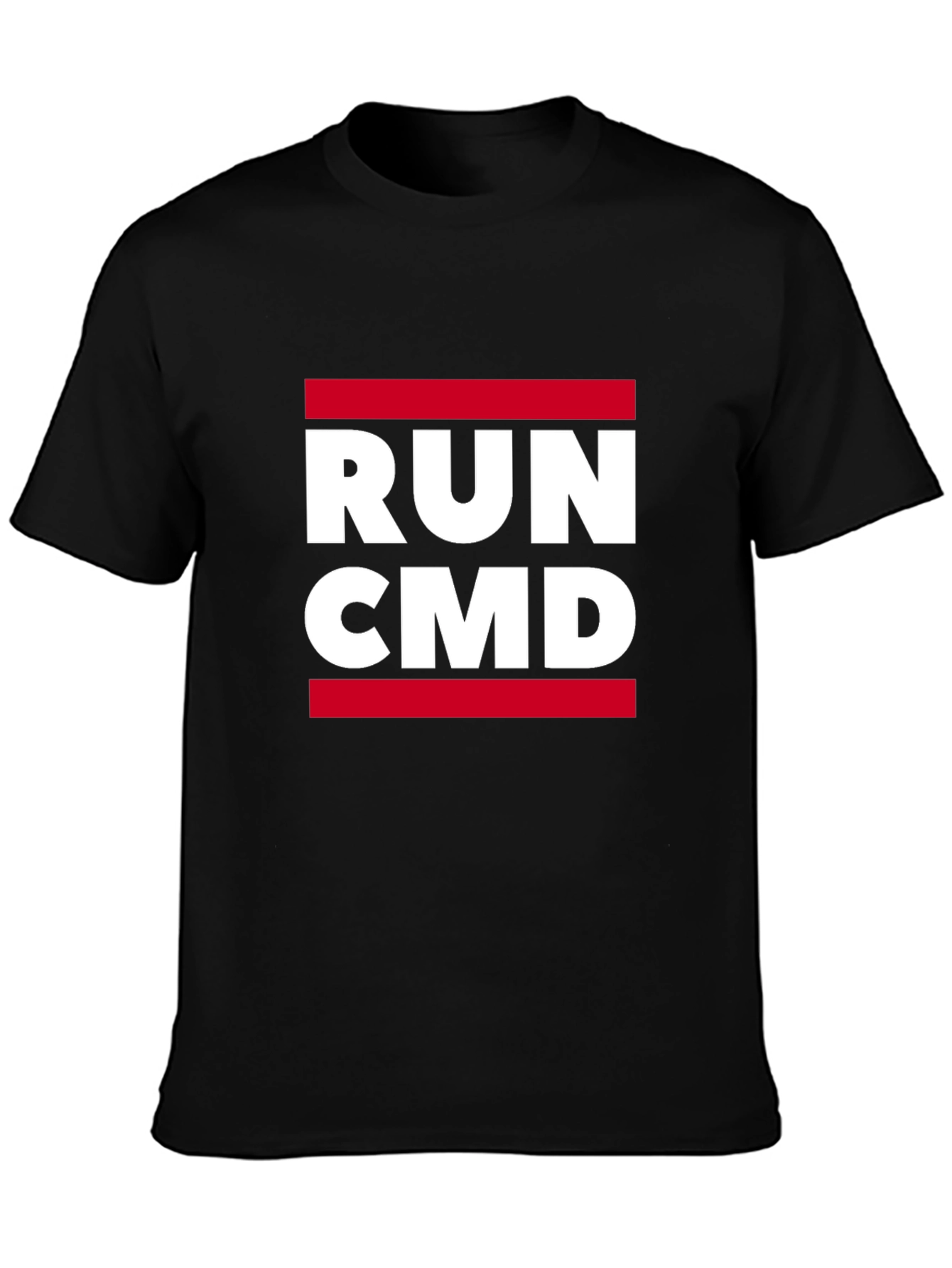 Run CMD Graphic Tee - Black Cotton T-Shirt
