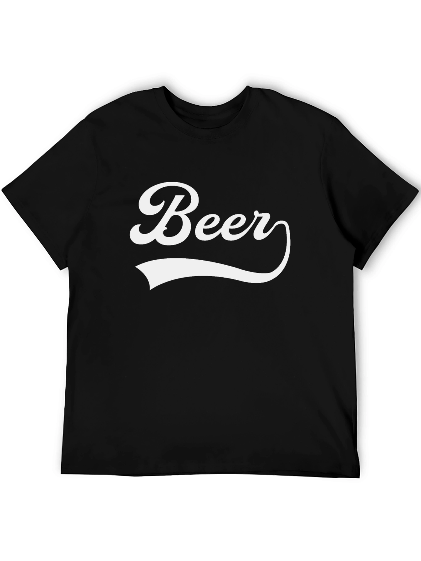 Beer Graphic Tee - Black Casual T-Shirt