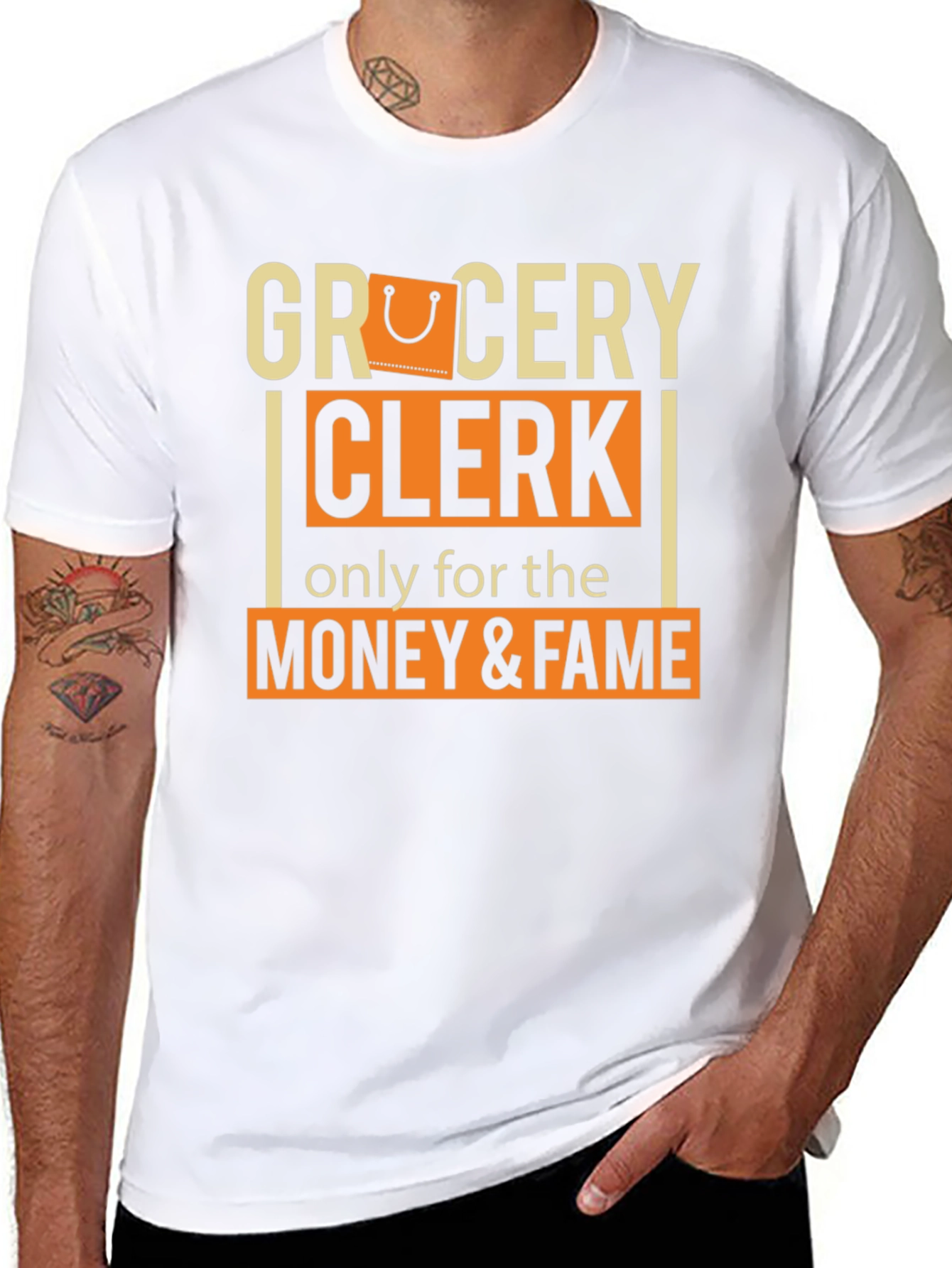 Grocery Clerk Money & Fame T-Shirt