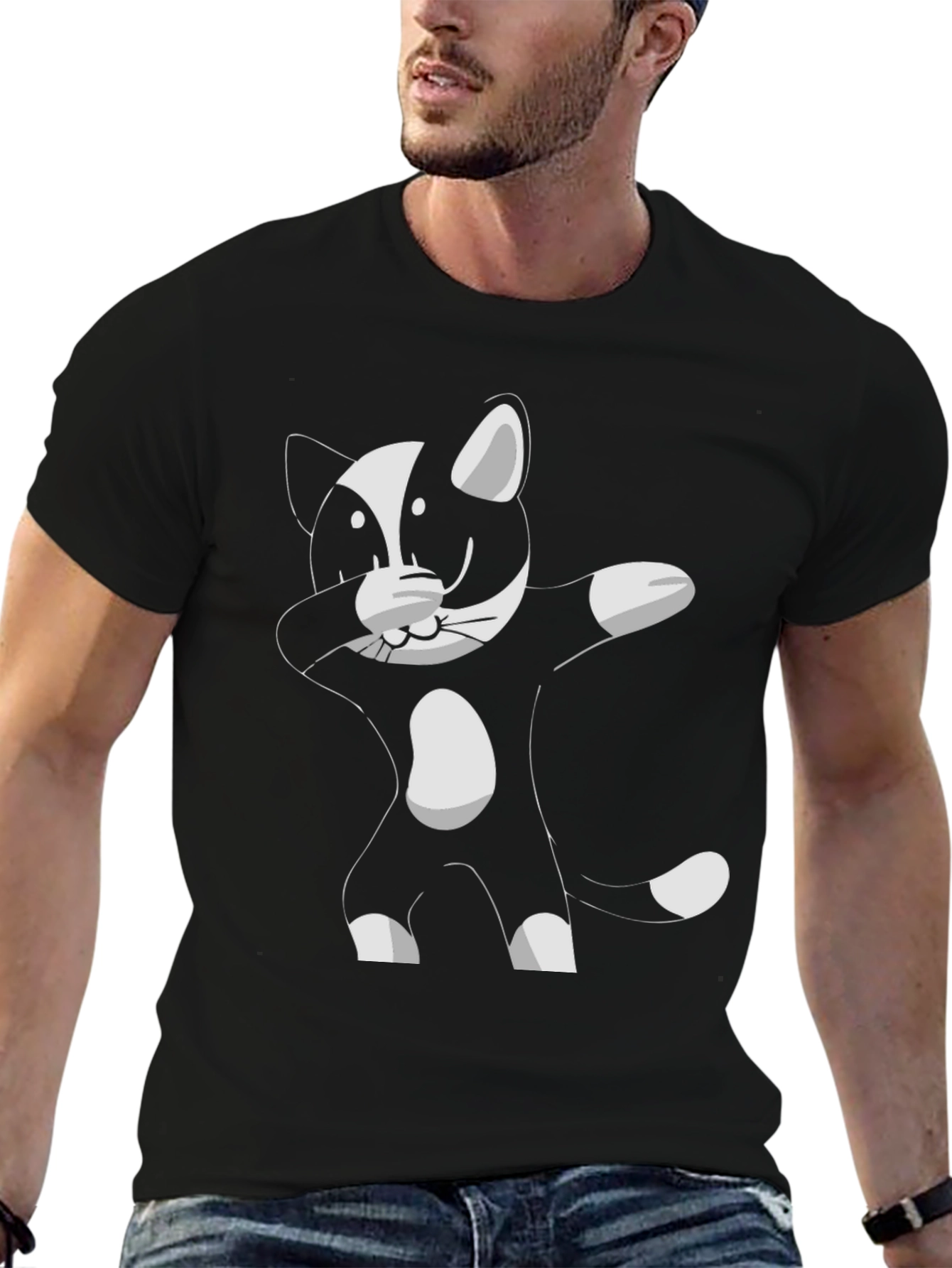 Dabbing Cat Graphic Tee - Cool & Comfy!