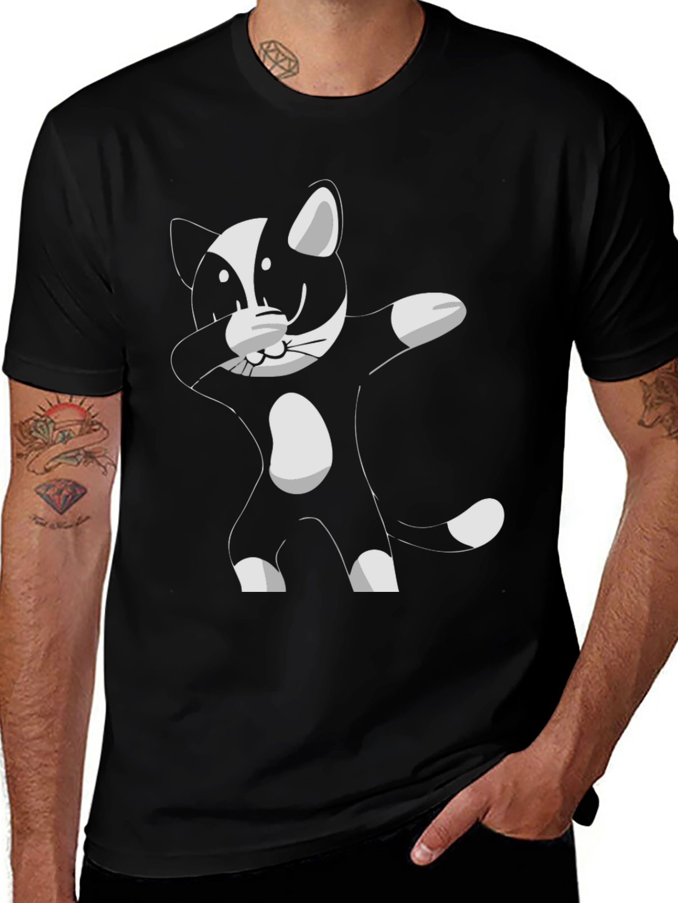 Dabbing Cat Graphic Tee - Cool & Comfy!