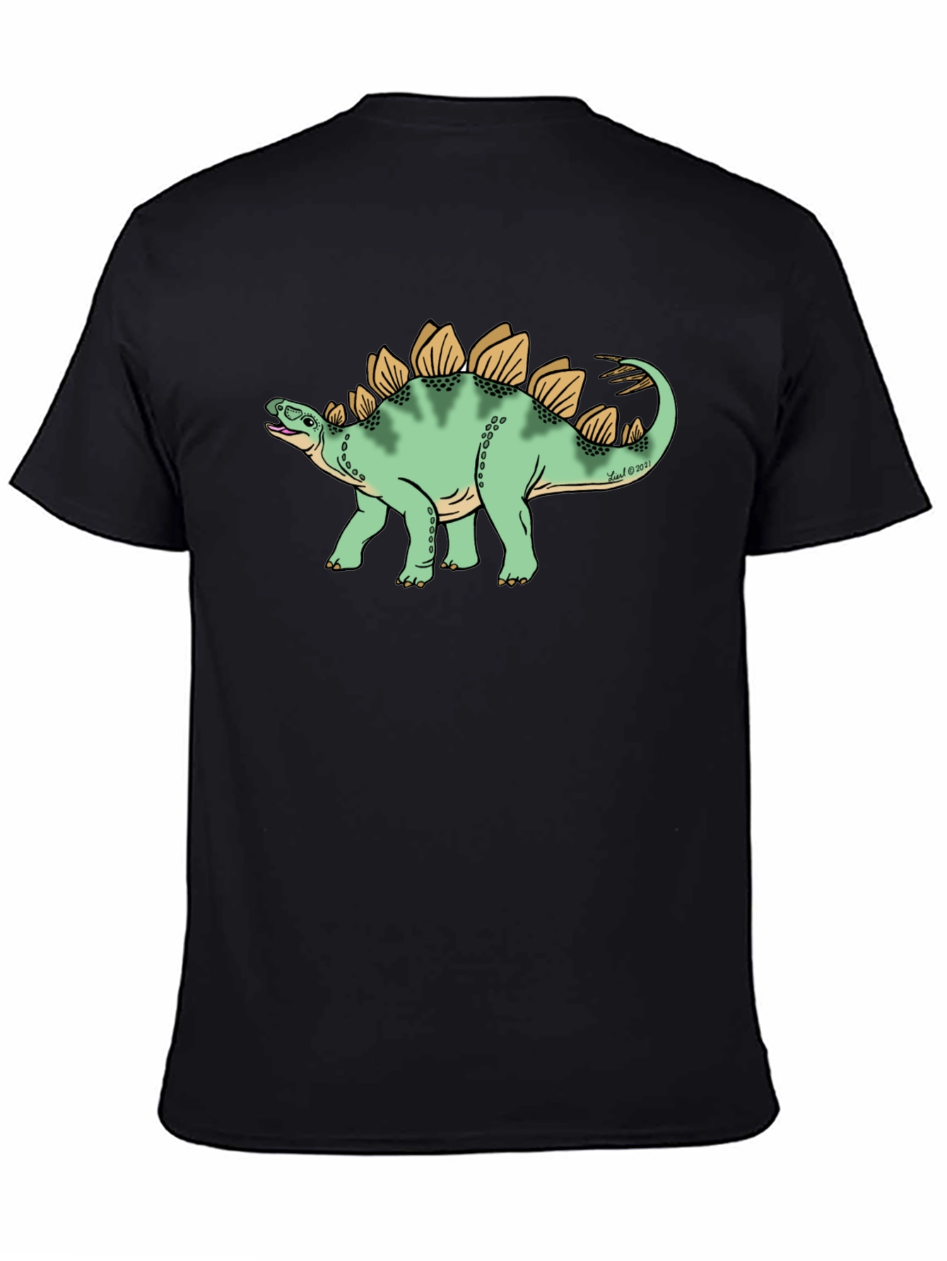 Dinosaur Graphic Tee - Black Cotton T-Shirt