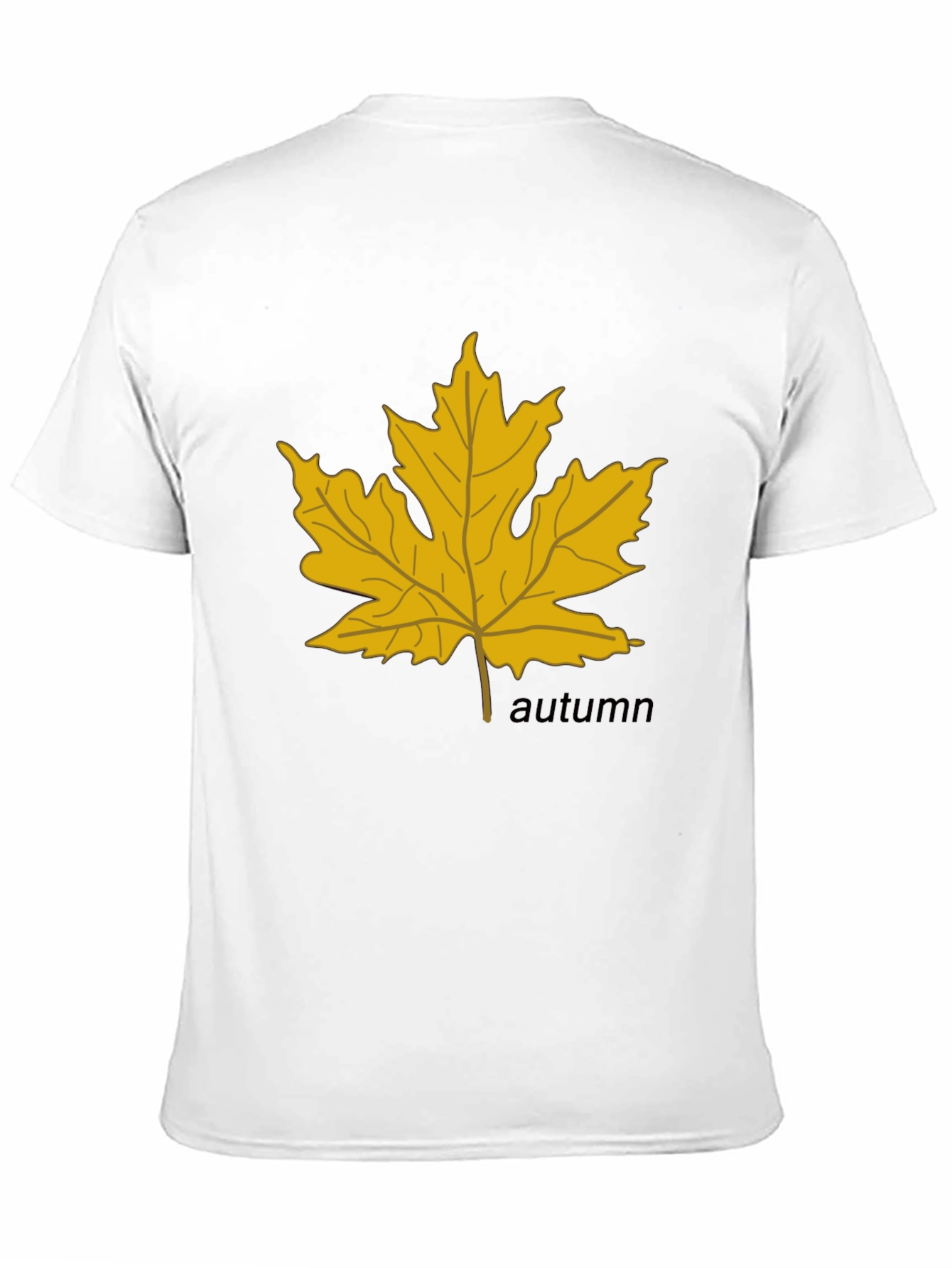 Autumn Maple Leaf Graphic Black T-Shirt