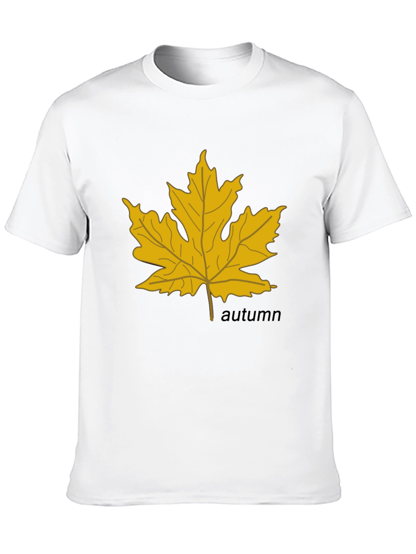 Autumn Maple Leaf Graphic Black T-Shirt