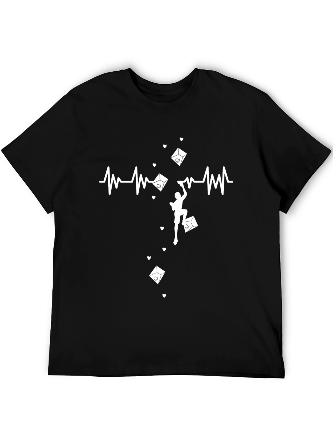 Rock Climbing Heartbeat T-Shirt - Passionate Climber Design