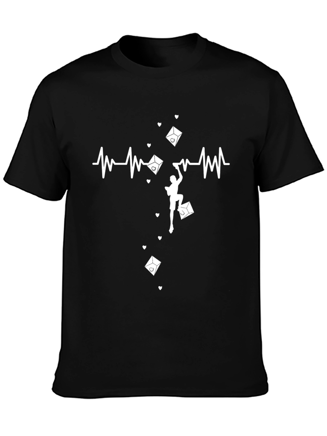 Rock Climbing Heartbeat T-Shirt - Passionate Climber Design