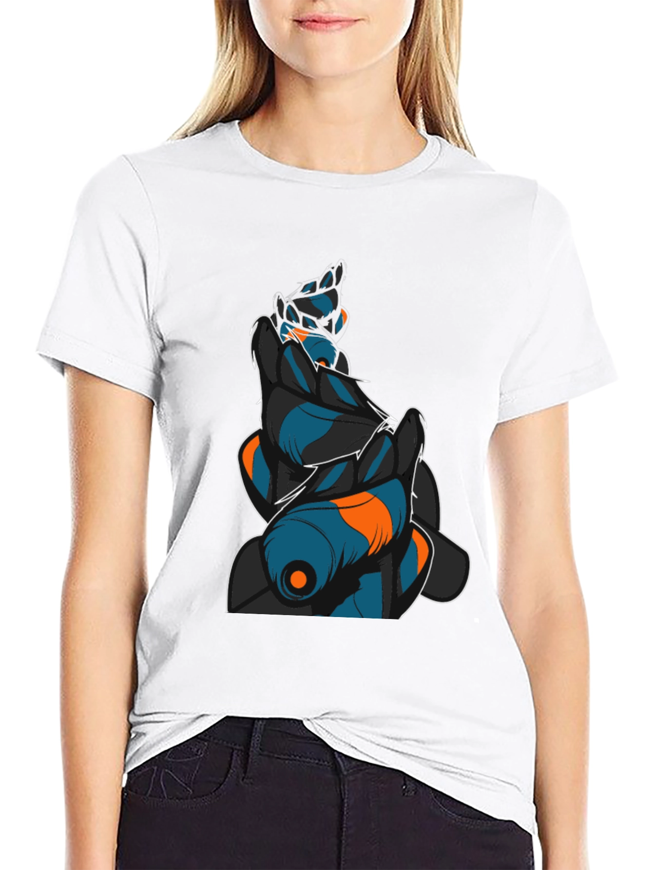 Abstract Graphic Print Black T-Shirt
