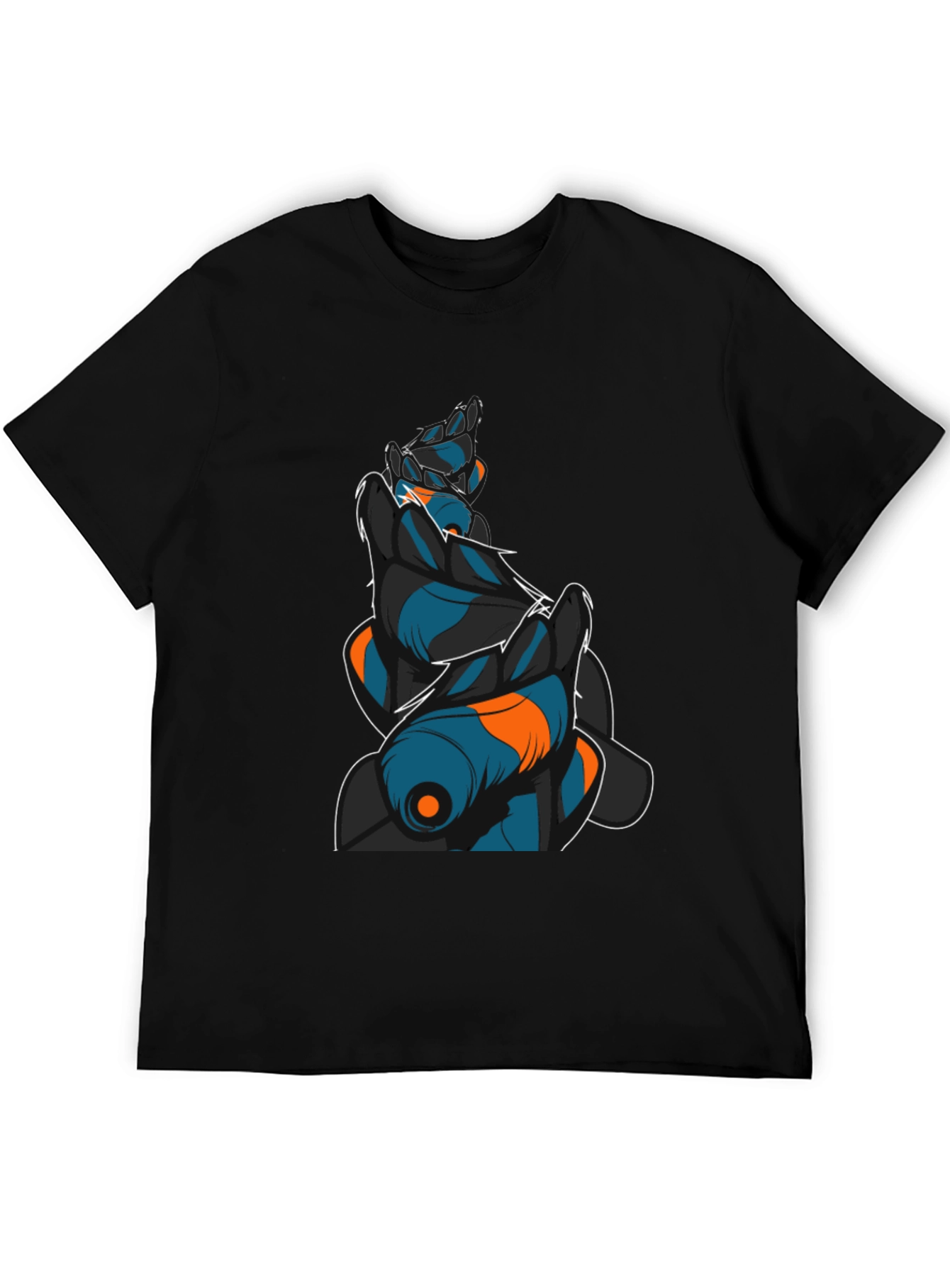 Abstract Graphic Print Black T-Shirt