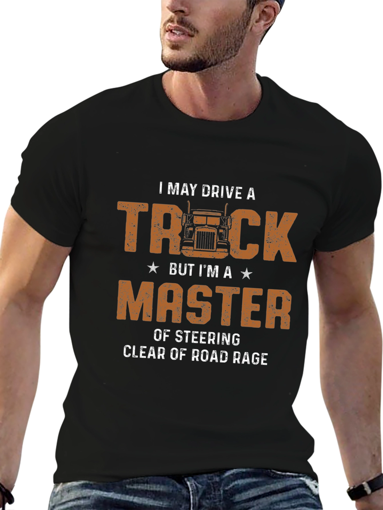 Trucker Master Black Graphic T-Shirt