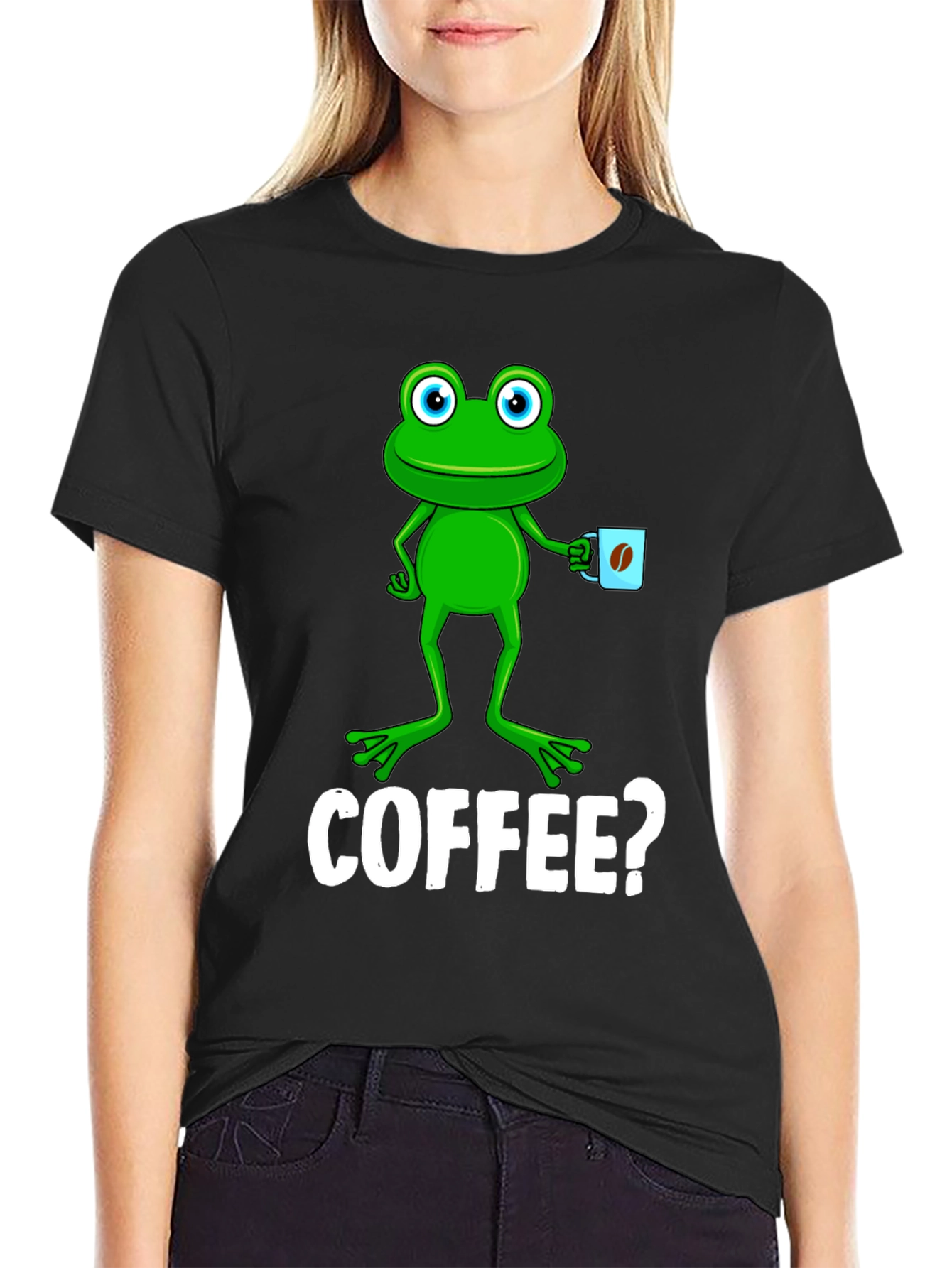 Frog Coffee T-Shirt - Quirky Graphic Tee