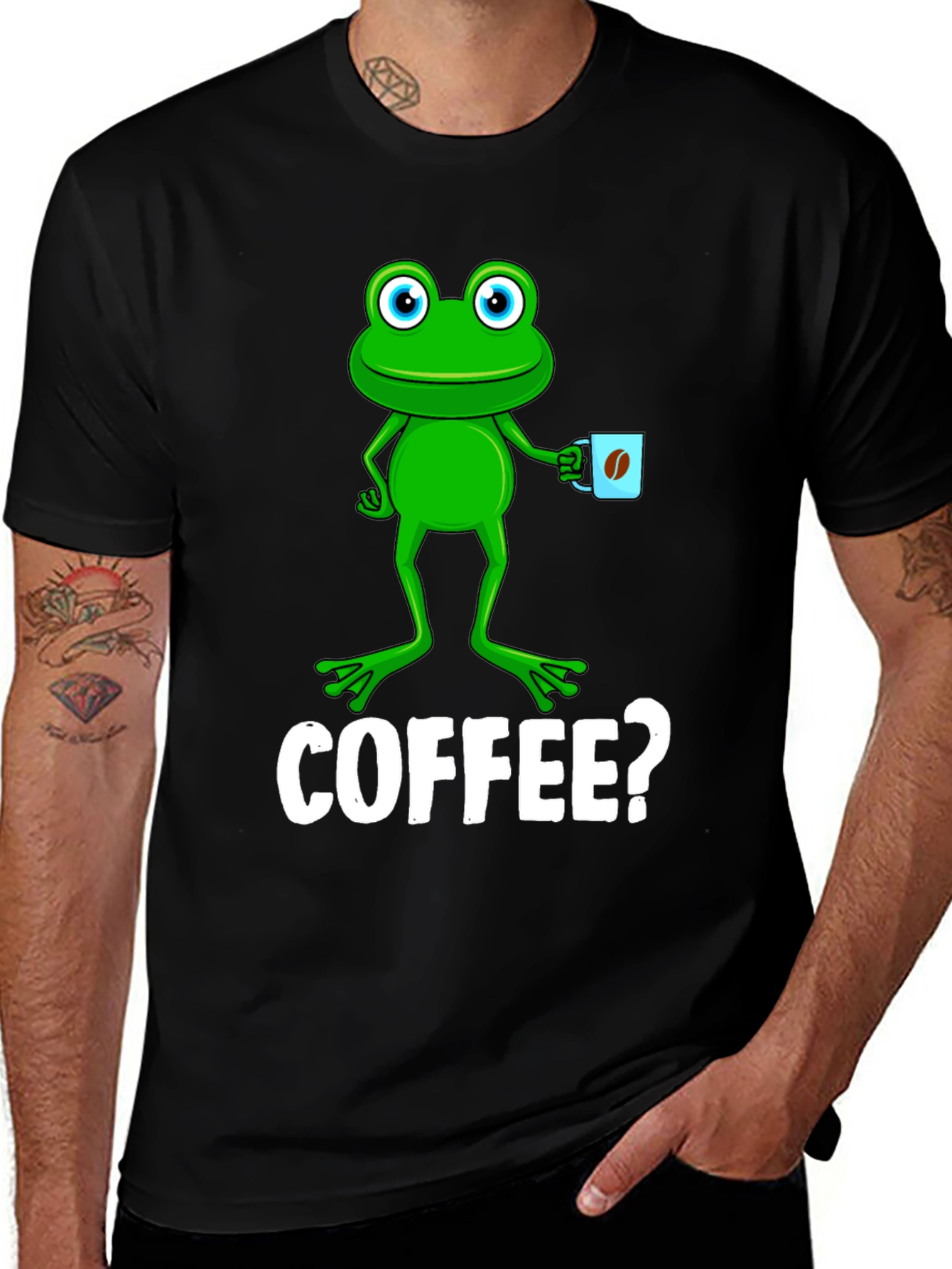 Frog Coffee T-Shirt - Quirky Graphic Tee