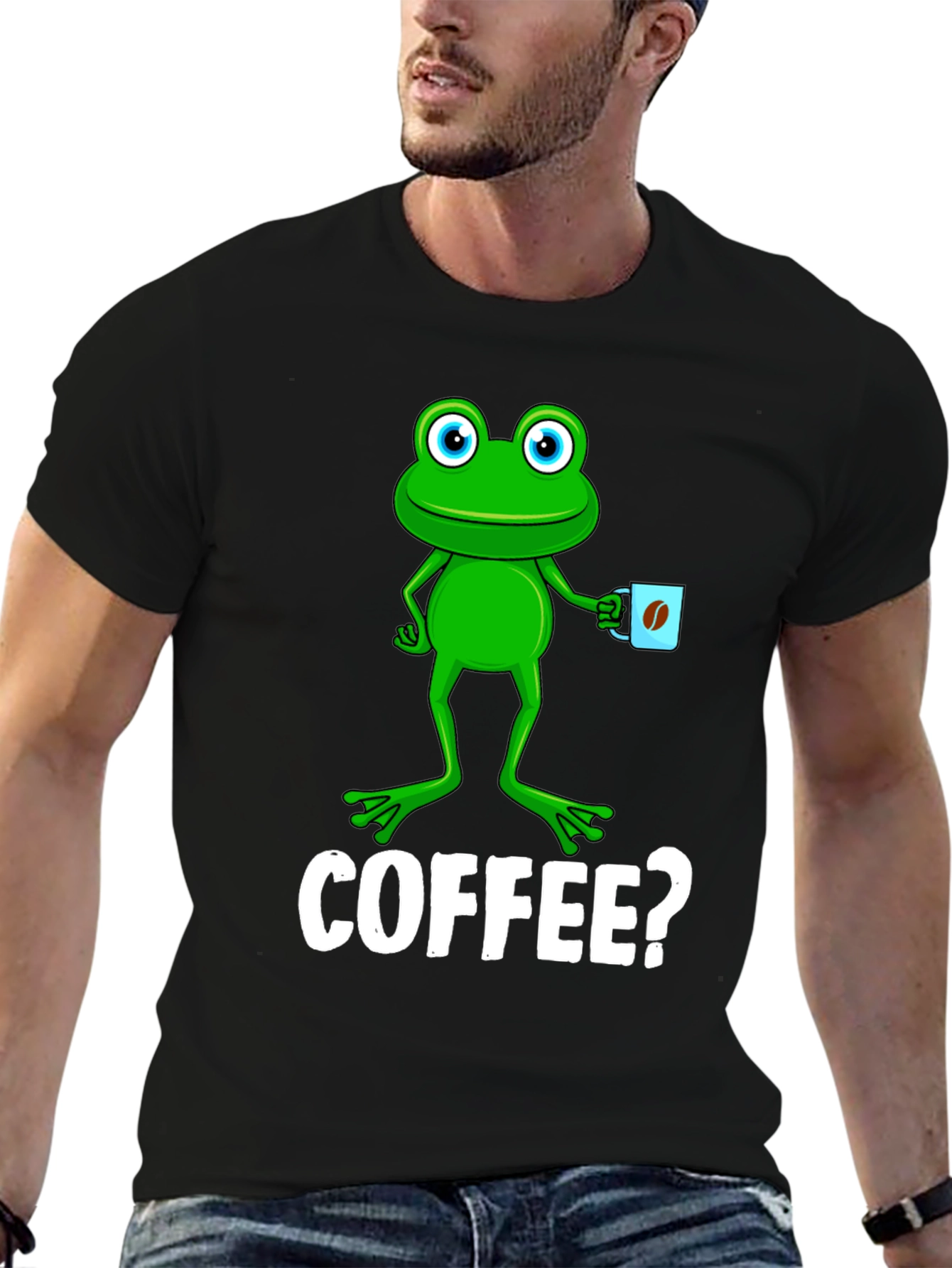 Frog Coffee T-Shirt - Quirky Graphic Tee