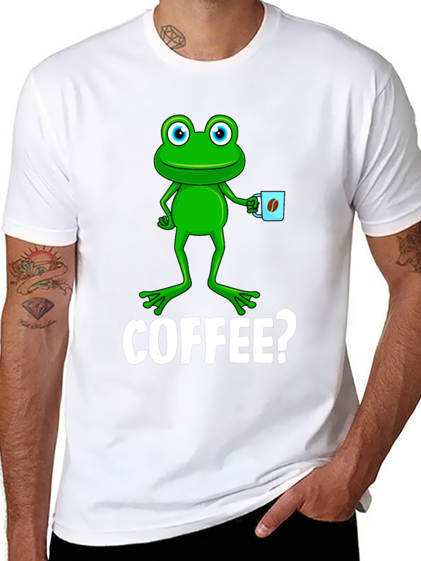 Frog Coffee T-Shirt - Quirky Graphic Tee