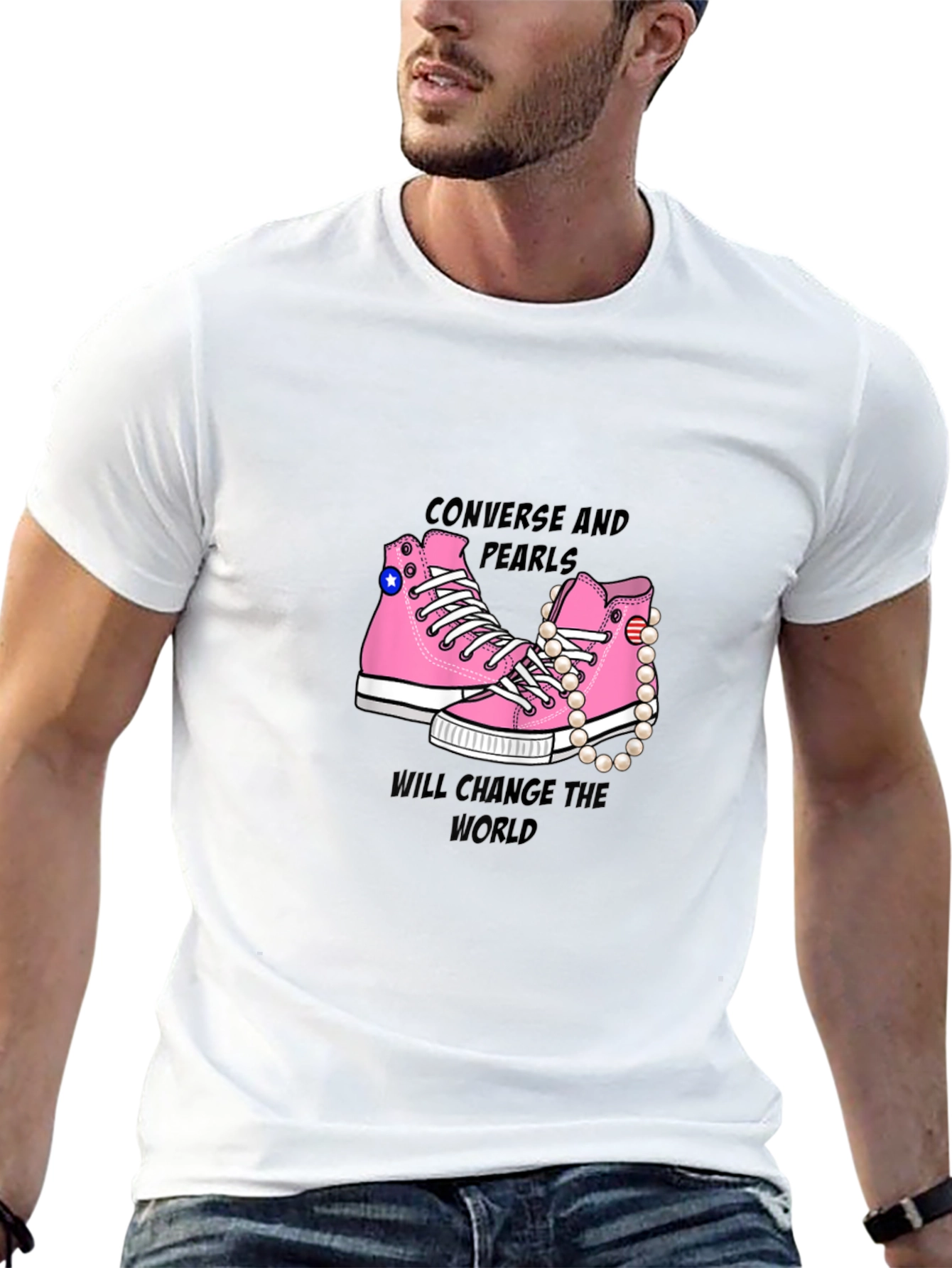Converse and Pearls T-Shirt