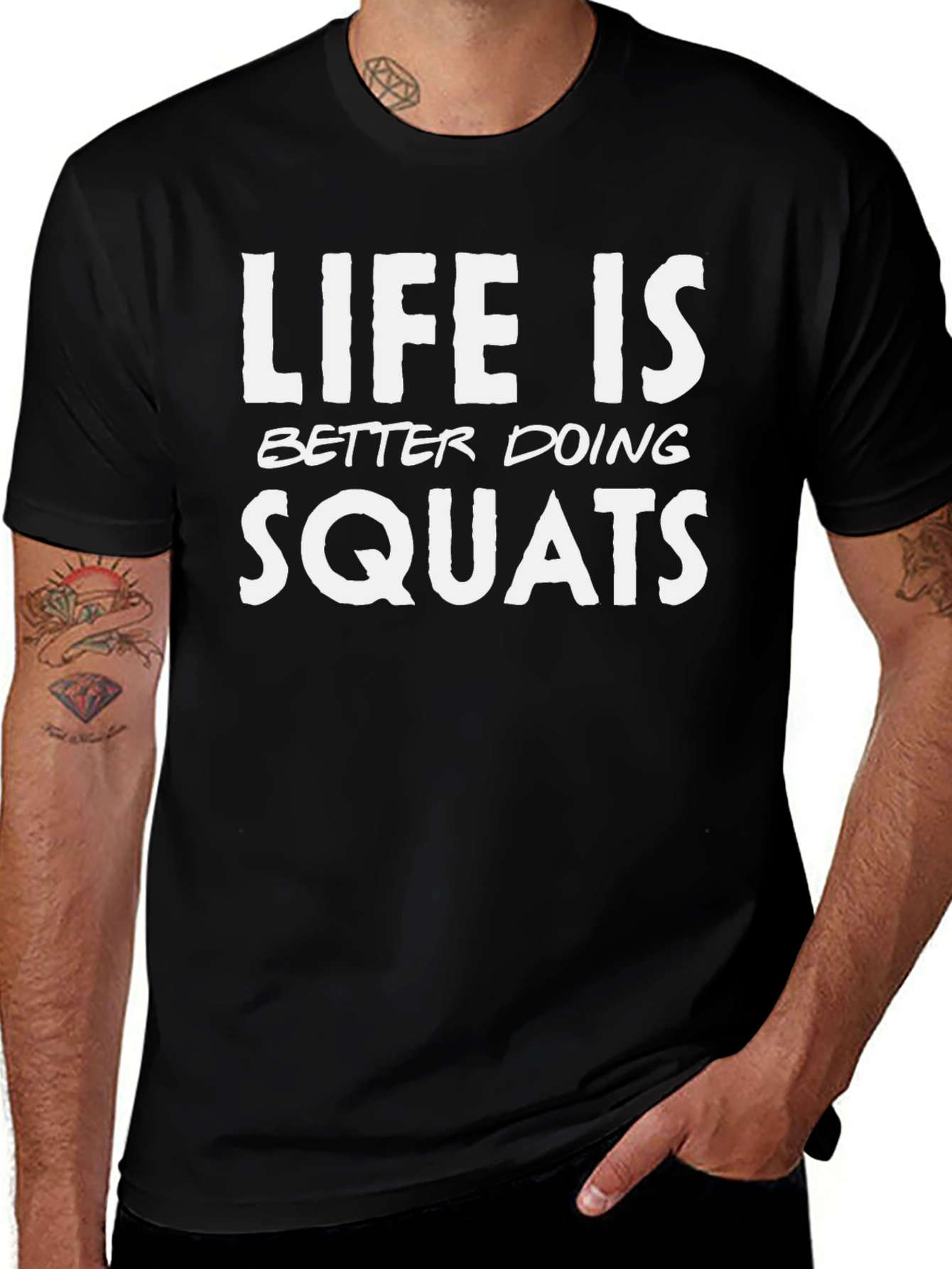 Life is Better Doing Squats Black T-Shirt