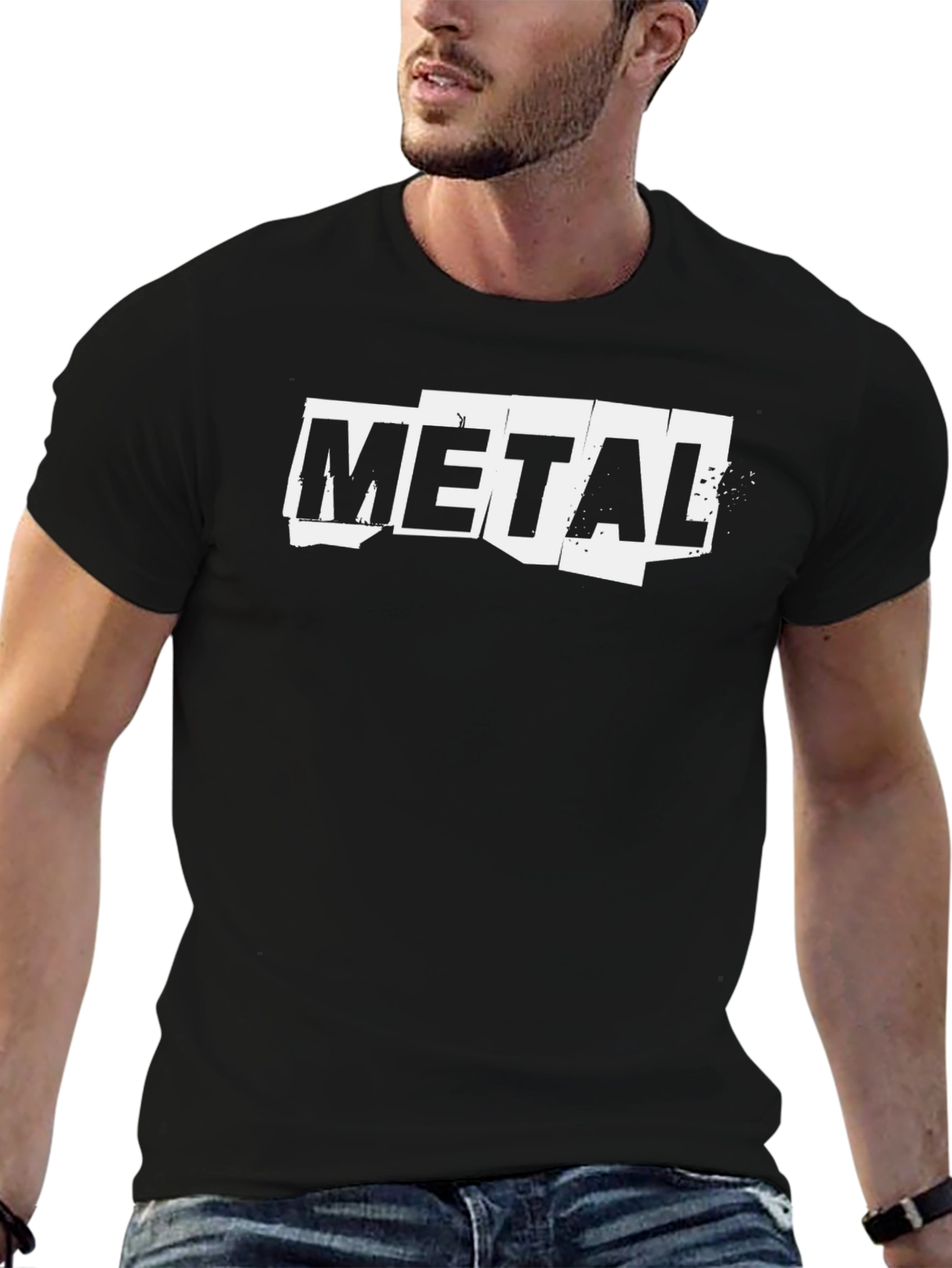 Metal Band Style Black T-Shirt