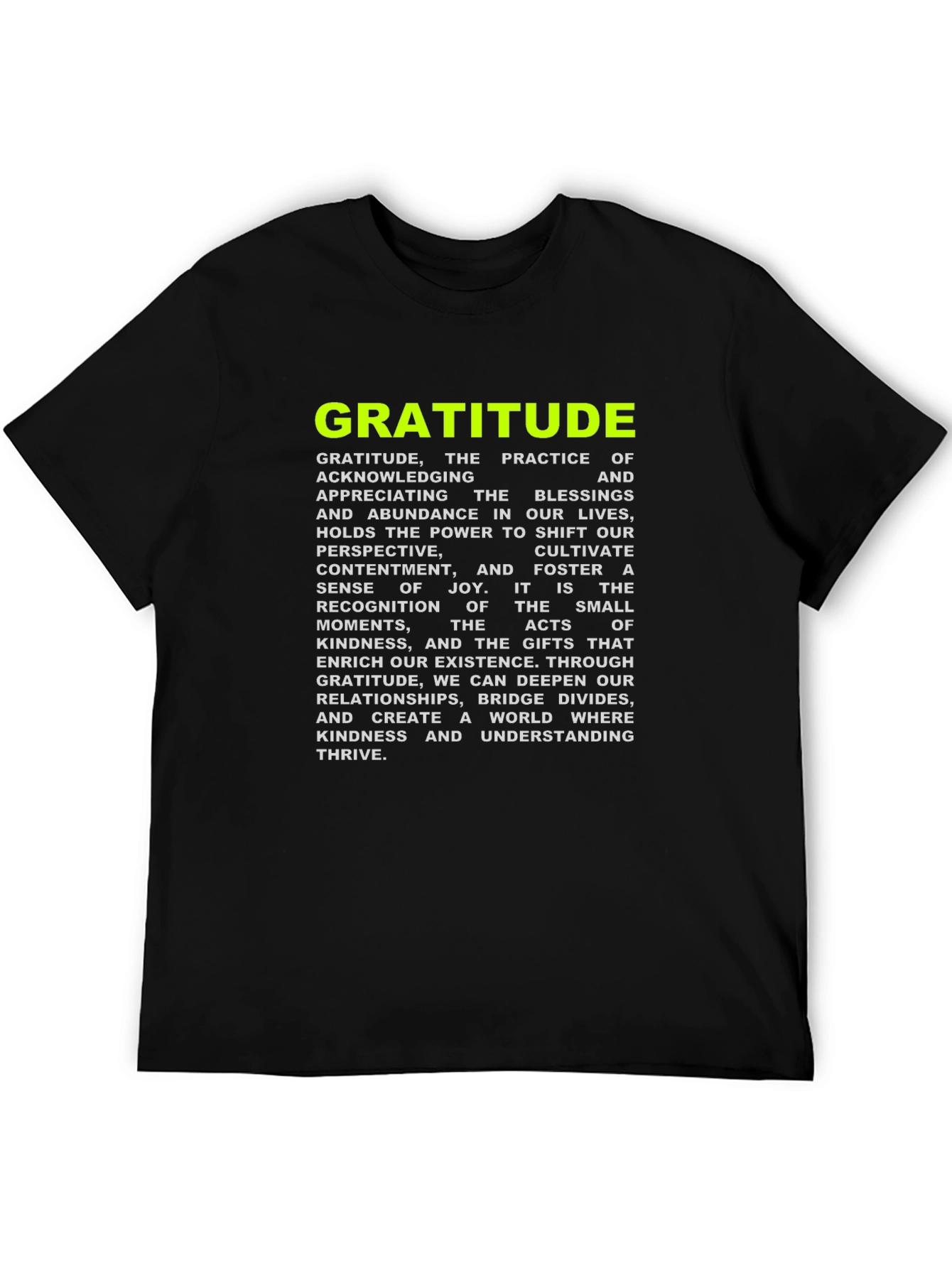 Gratitude Graphic Tee - Inspiring Positive Vibes