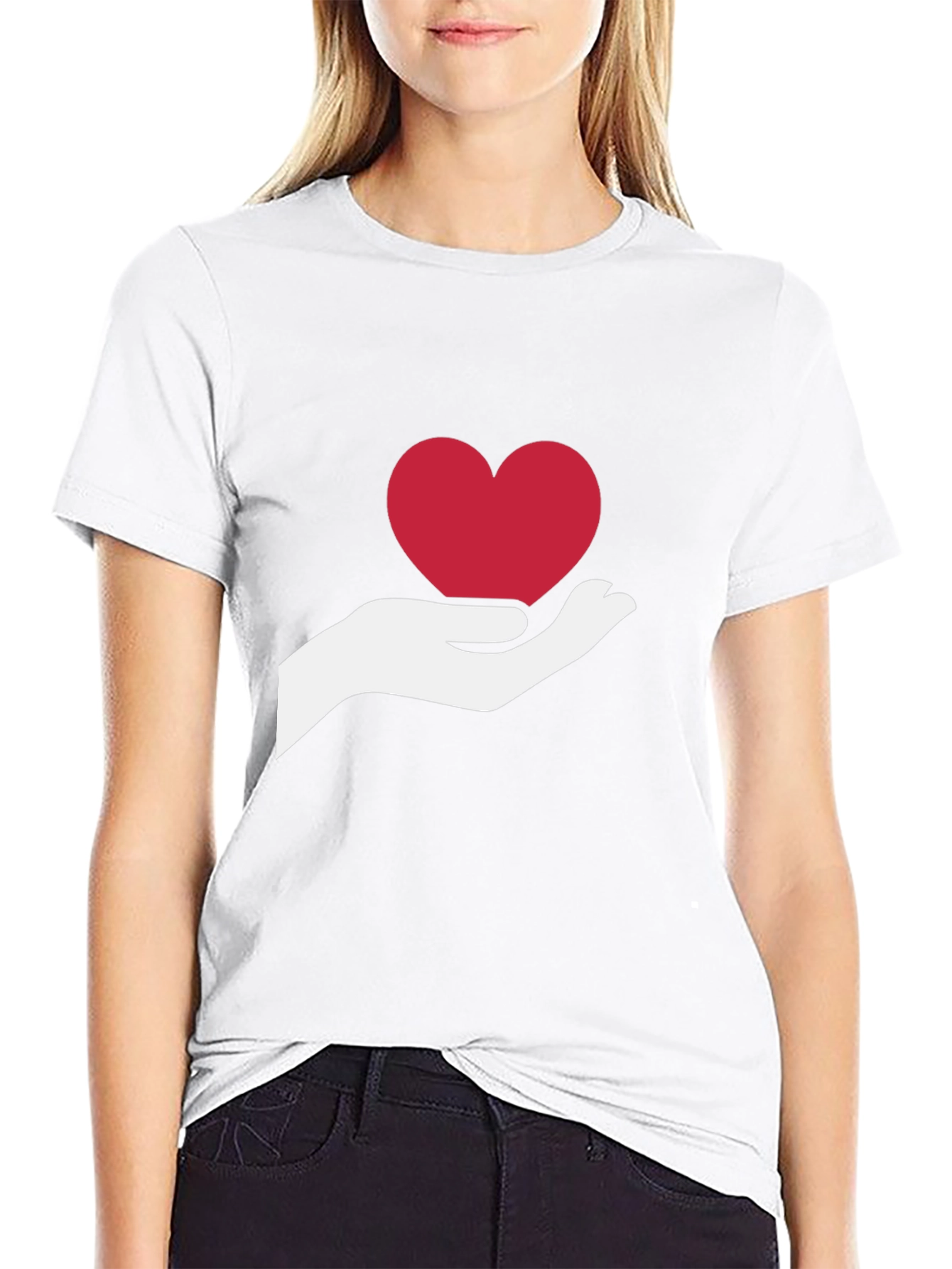 Heart in Hand Graphic Tee - Black