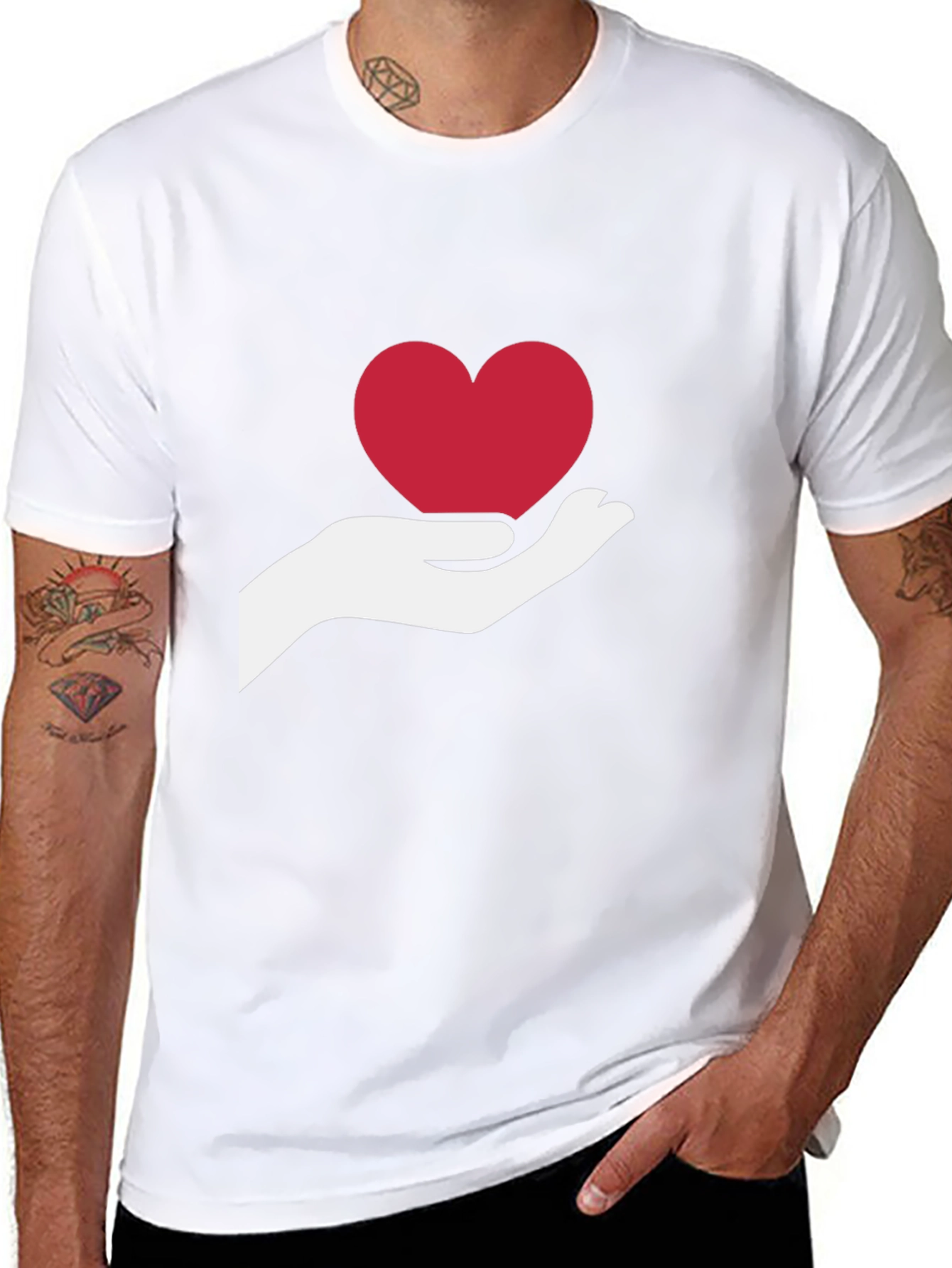 Heart in Hand Graphic Tee - Black