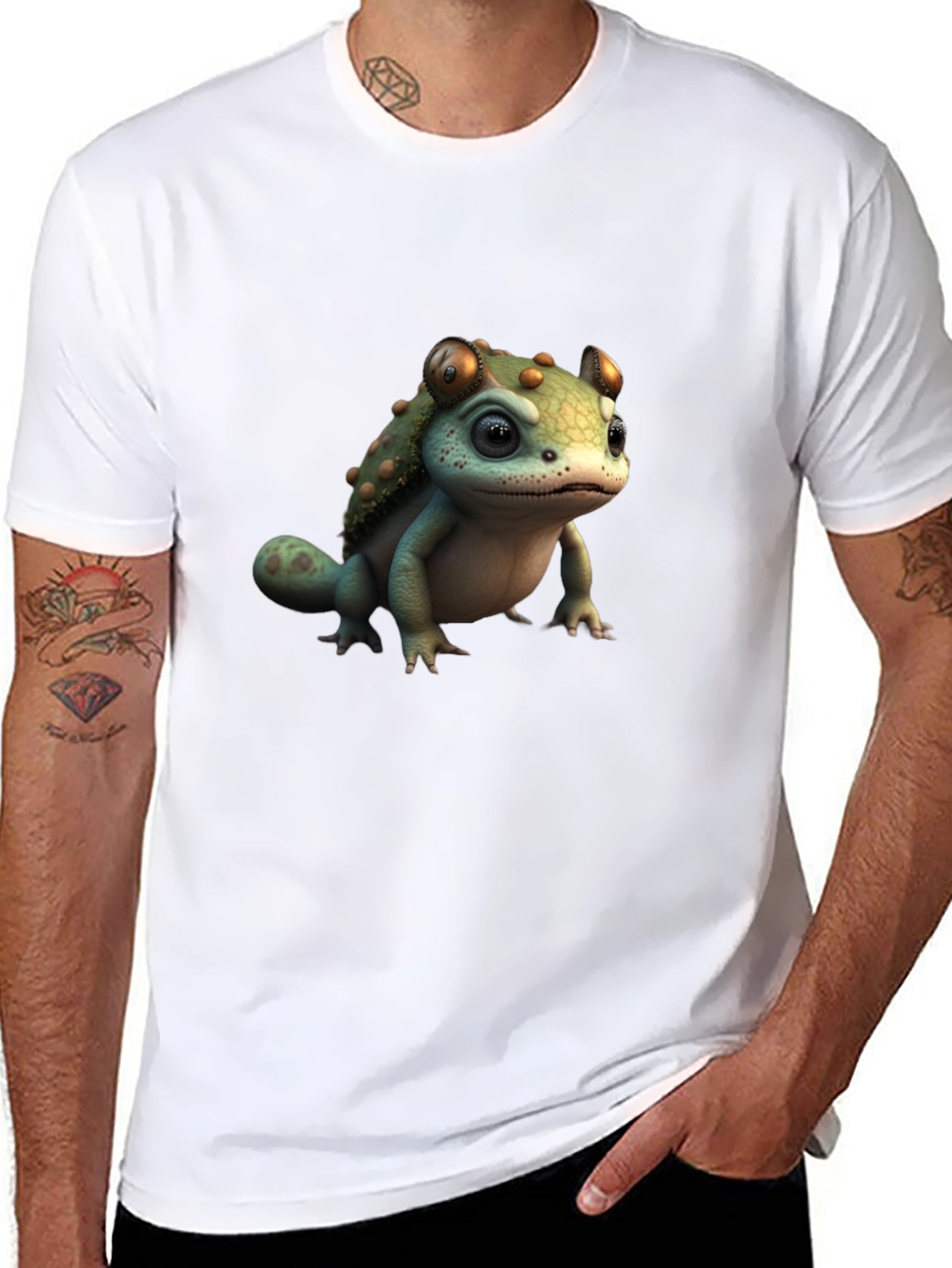 Frog Turtle Hybrid Graphic Tee - Unique Animal Design