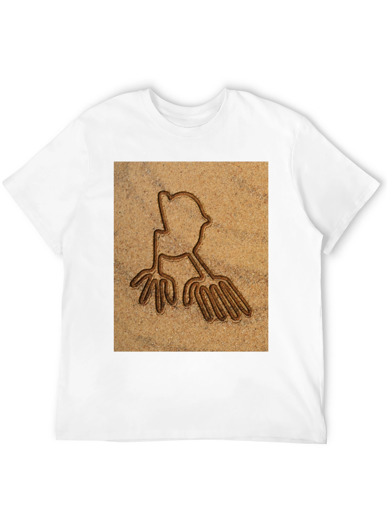 Unique Carved Design Tee - Casual Black T-Shirt