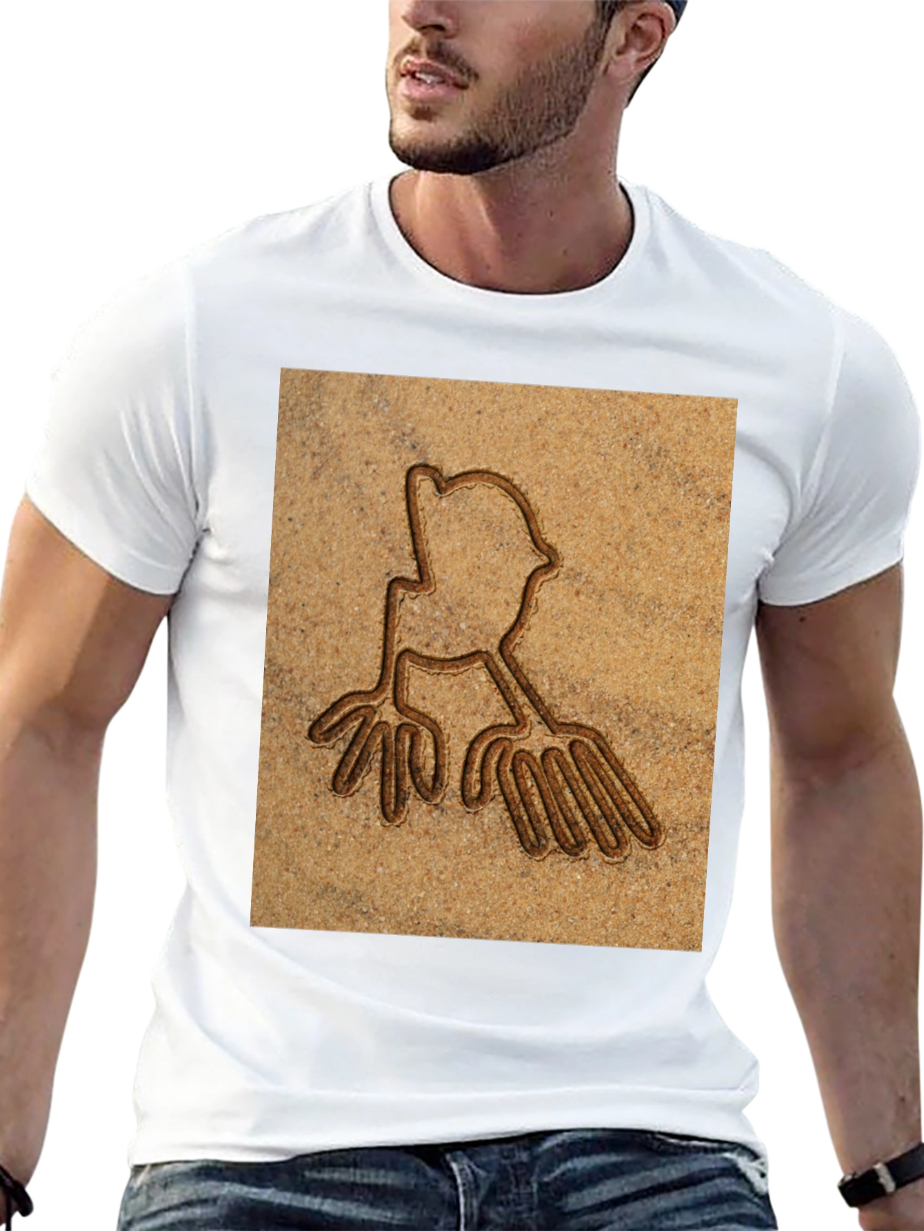 Unique Carved Design Tee - Casual Black T-Shirt