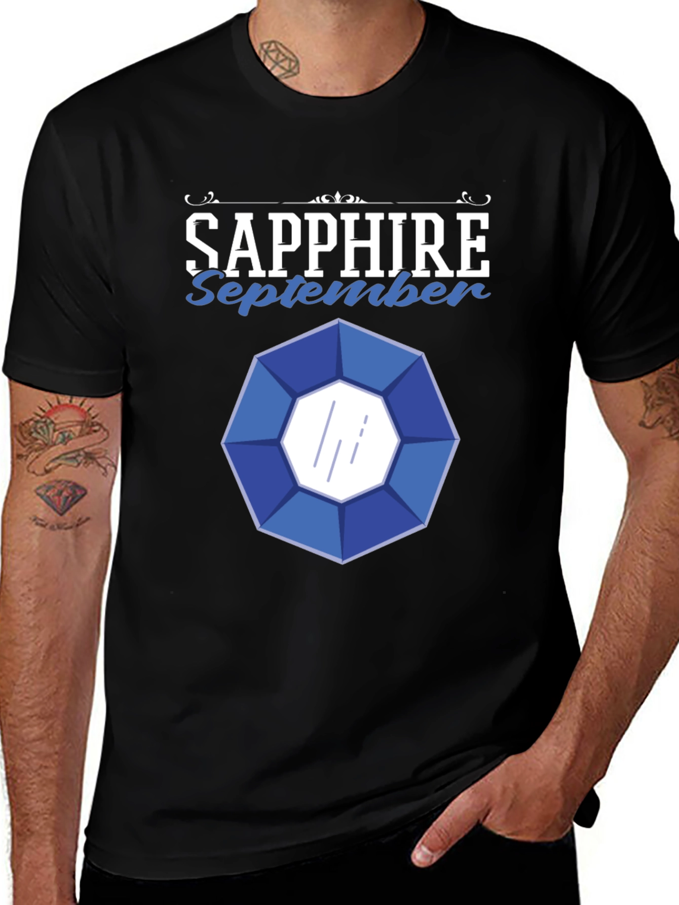 Sapphire September Gemstone Graphic T-Shirt