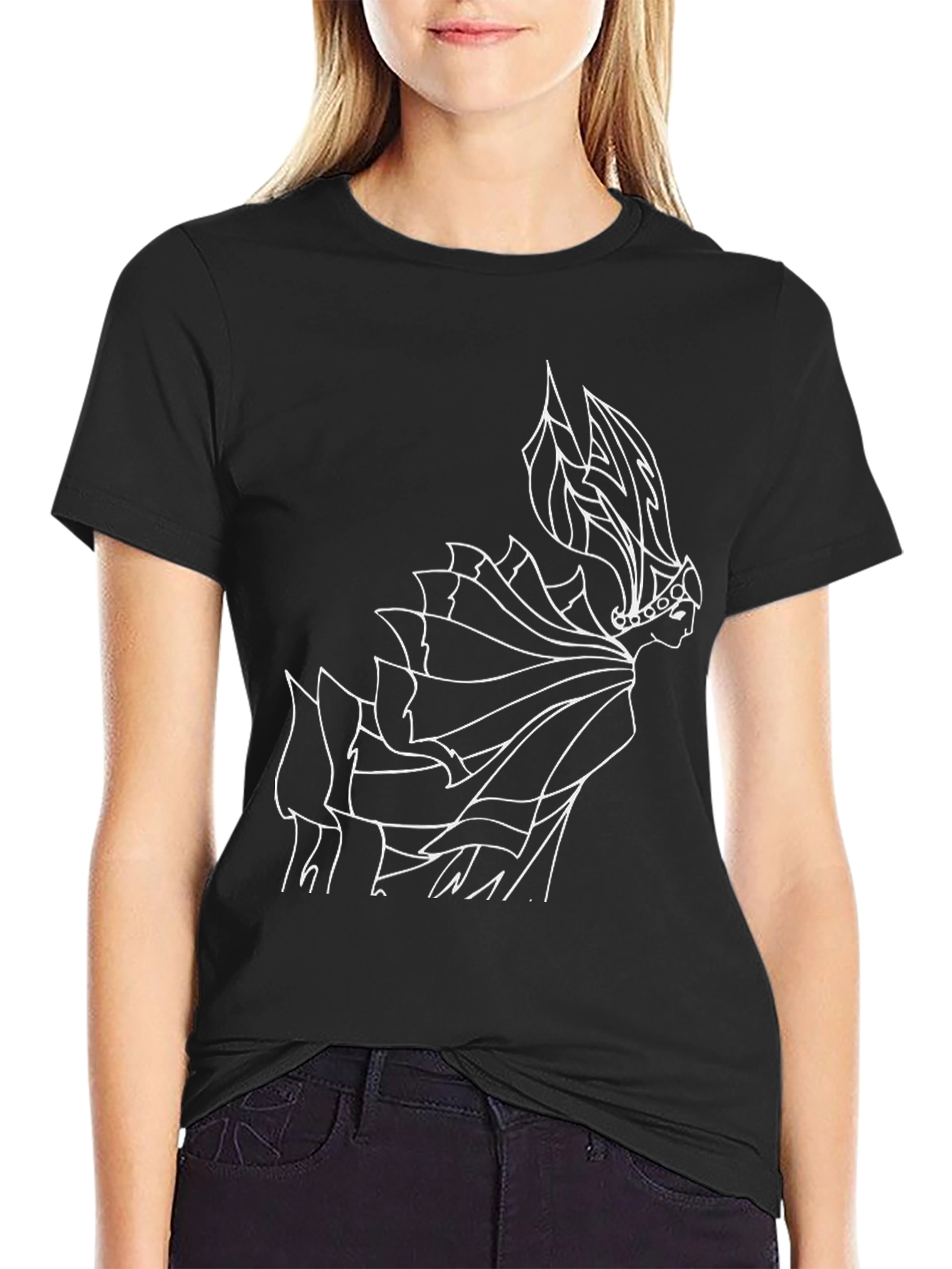 Black T-Shirt with Unique Graphic Design