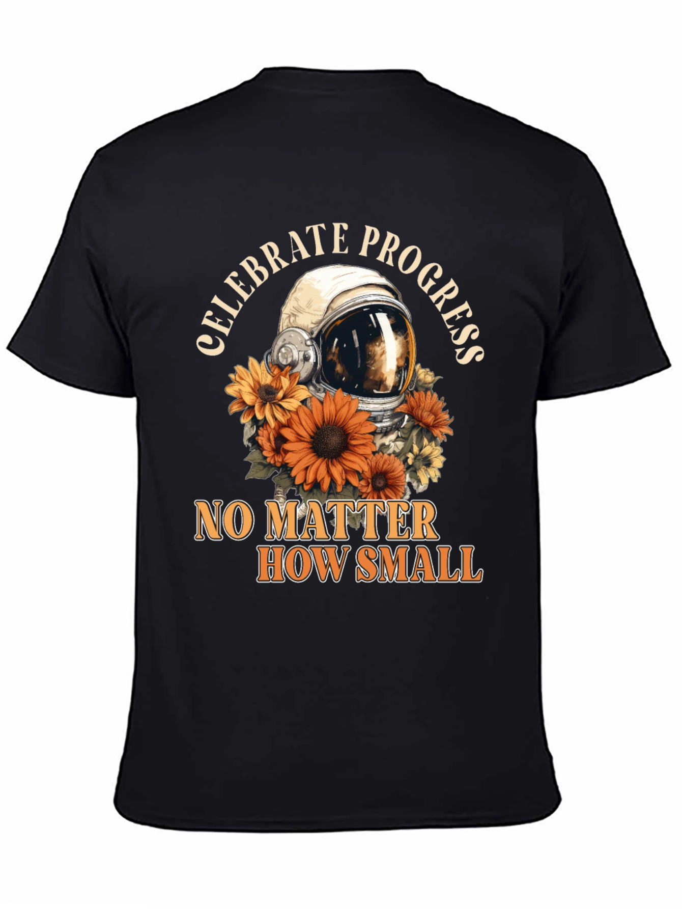 Celebrate Progress Tee with Astronaut Helmet & Sunflowers