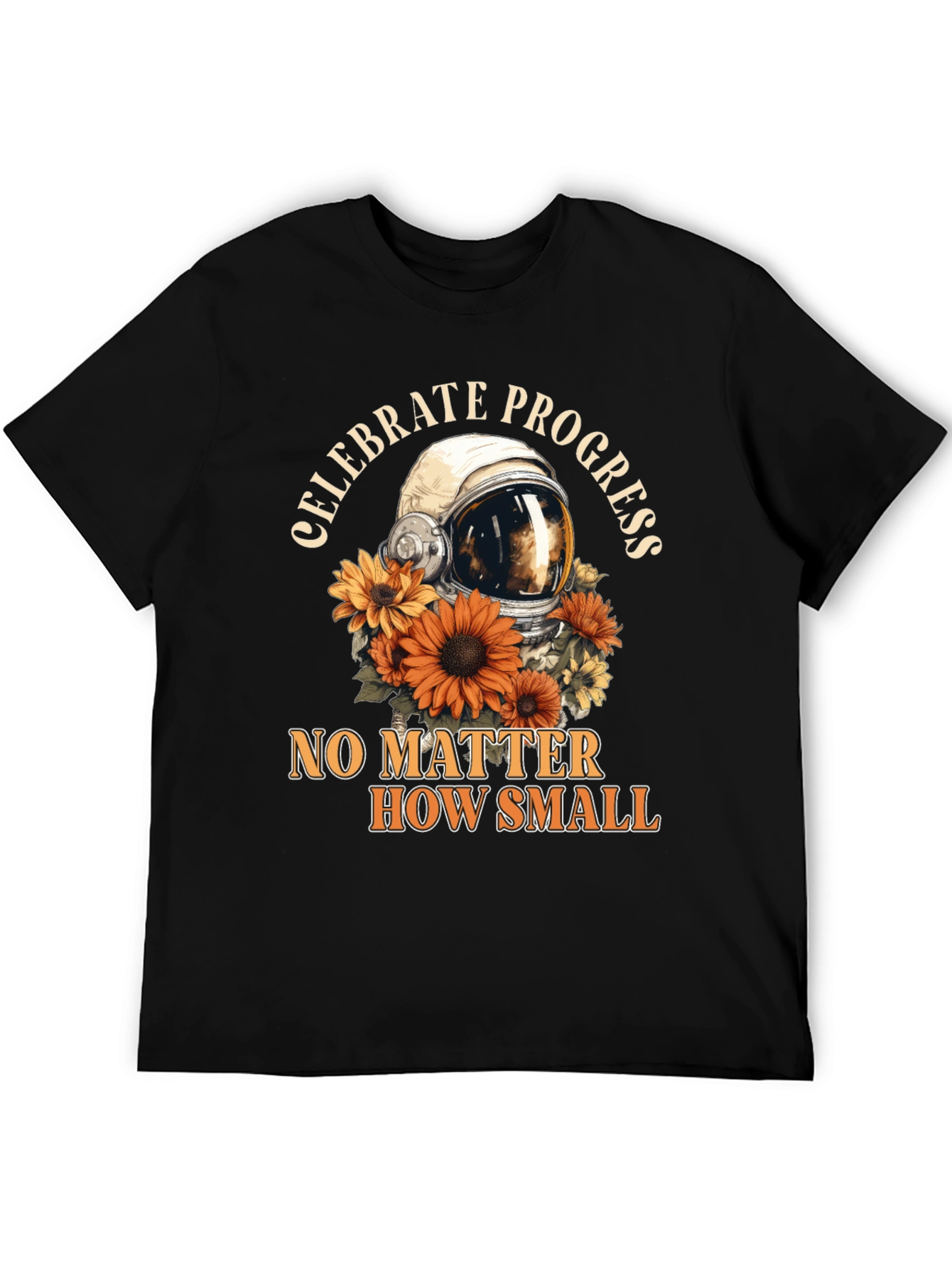 Celebrate Progress Tee with Astronaut Helmet & Sunflowers