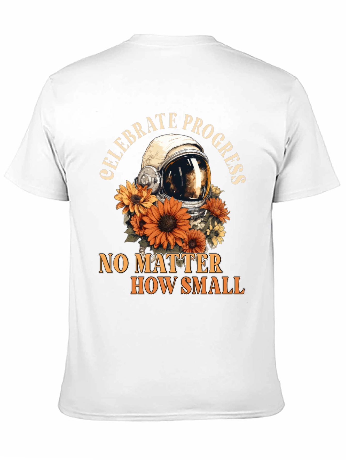 Celebrate Progress Tee with Astronaut Helmet & Sunflowers