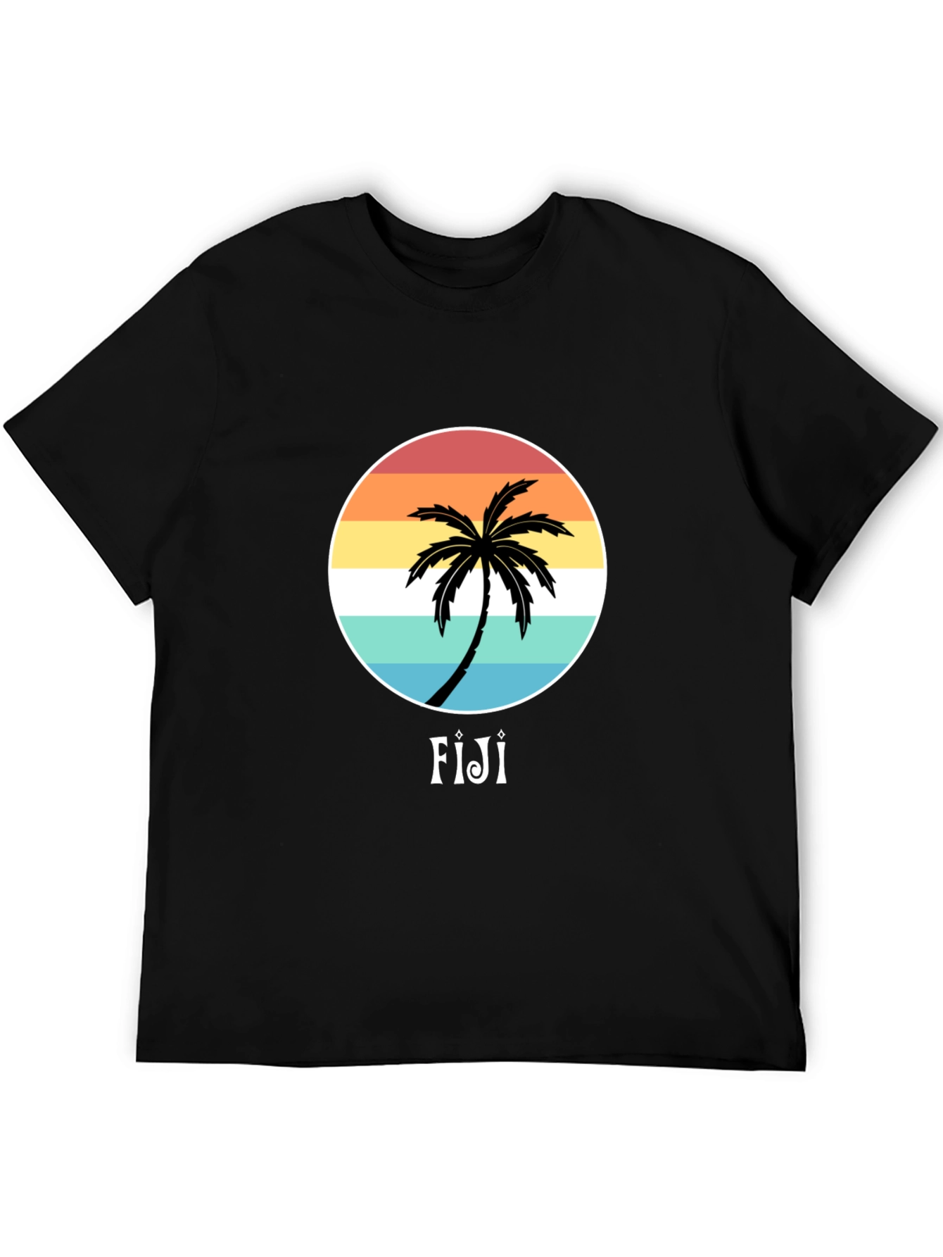 Fiji Palm Tree Sunset Graphic Tee