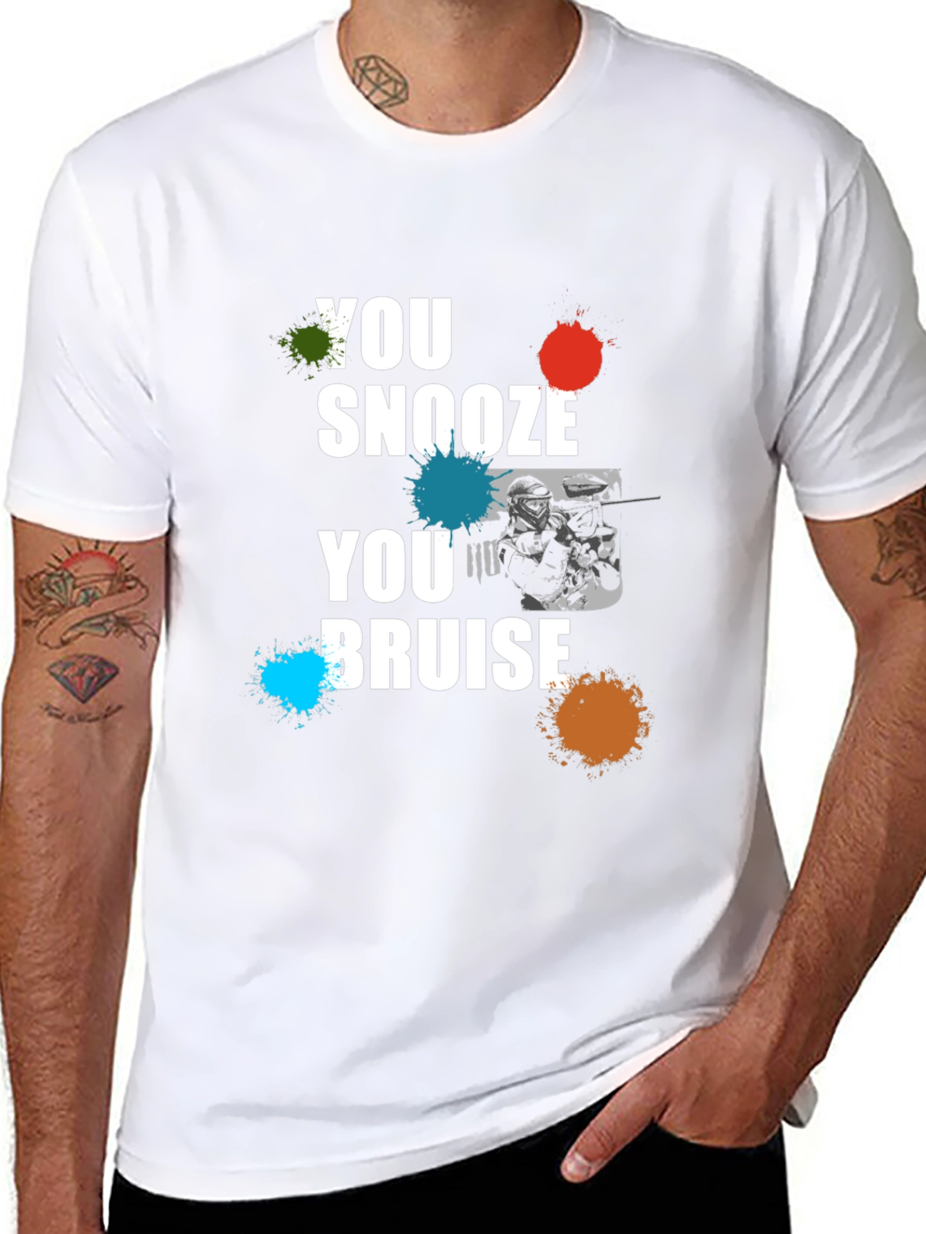You Snooze You Bruise Graphic Print Black T-Shirt